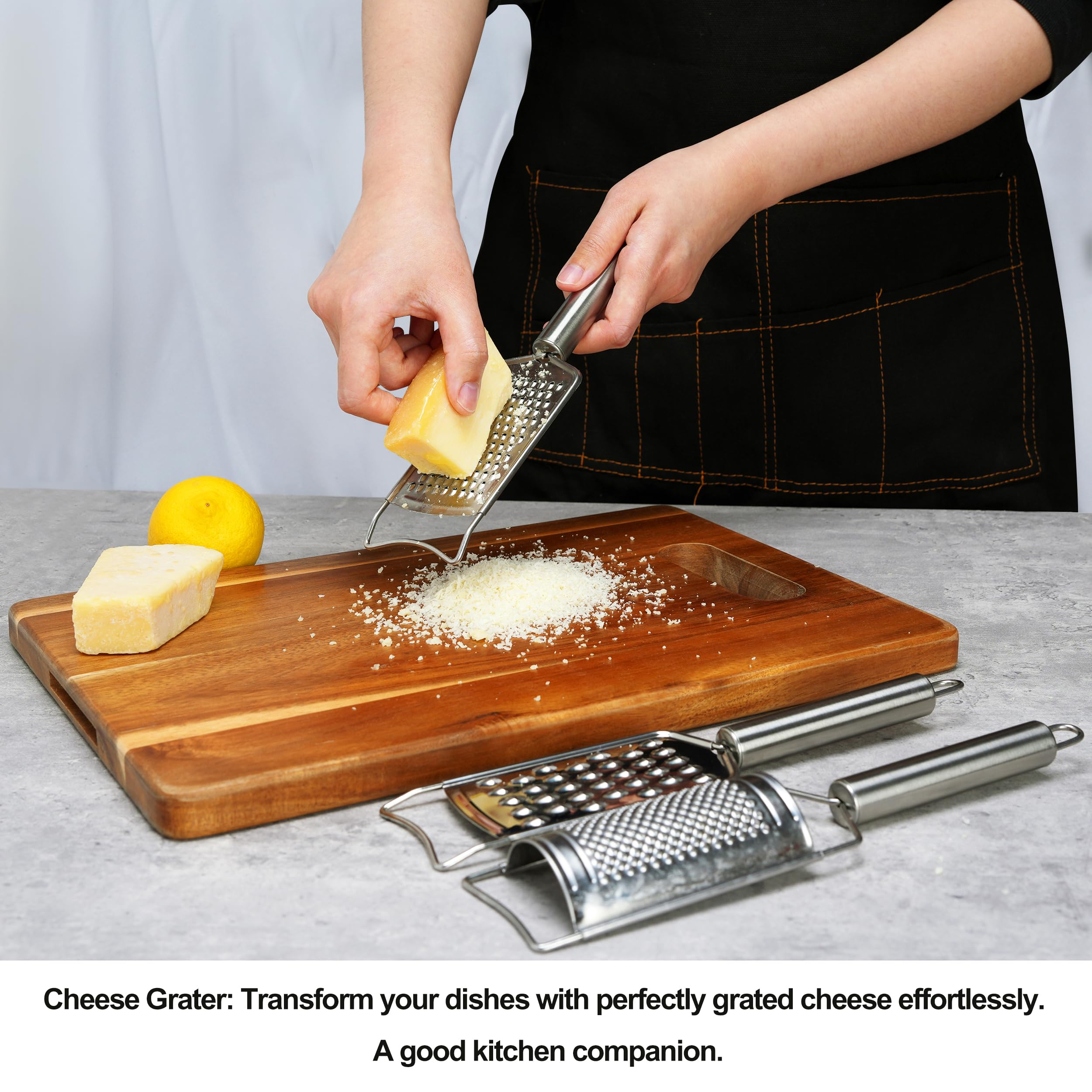 Cheese Grater Set, 7-Piece Zester Grater Peeler Set Stainless Steel Kitchen Utensil Set for Bar Restaurant Home Ginger Lemon Fru