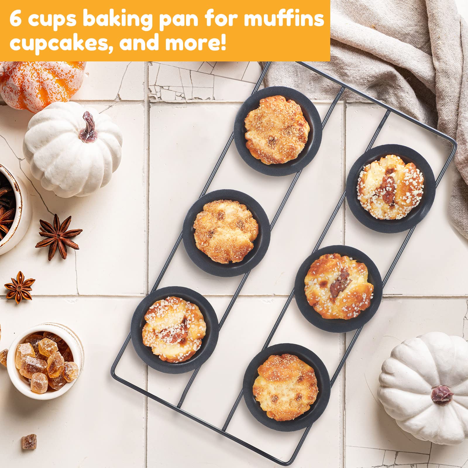 Shellwei 2 Pcs 12 Cups Nonstick Popover Pan Muffin Cupcake Pan Pudding Pan Bakeware For Oven Baking, Frittatas, Muffins, Quiches