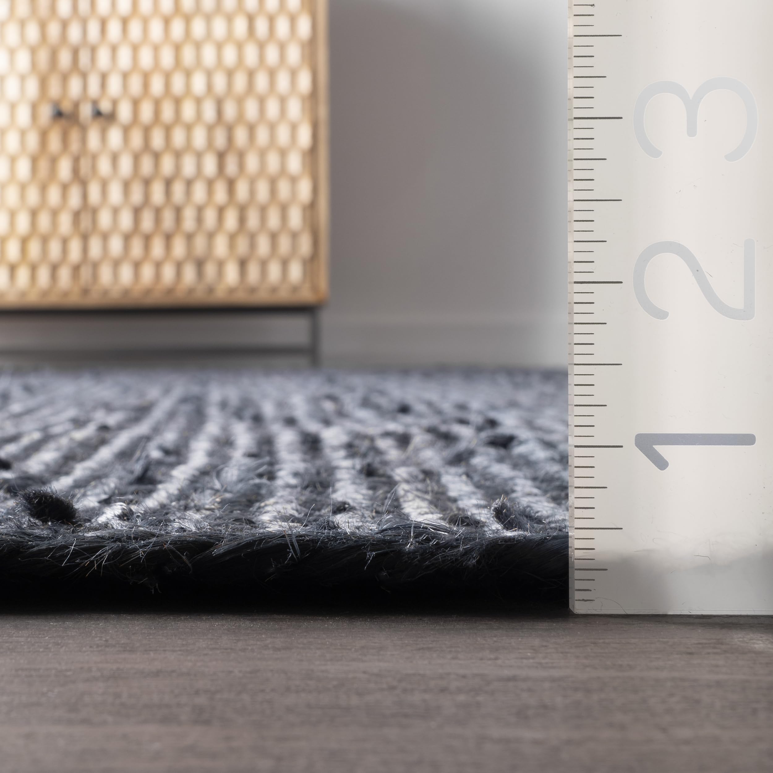 nuLOOM Oval 3x5 Rigo Jute Hand Woven Area Rug, Navy, Solid Farmhouse Design, Natural Fiber, For Bedroom, Living Room, Dining Roo