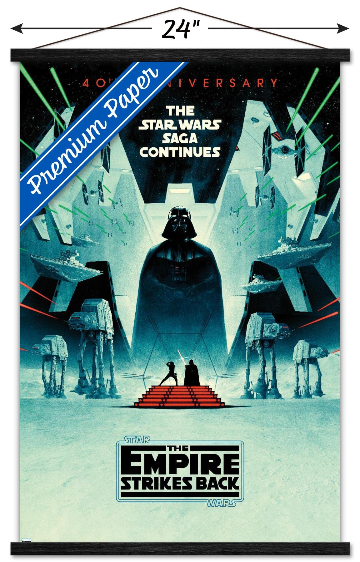 Trends International Star Wars: The Empire Strikes Back - 40Th Anniversary Wall Poster, 22.375'' X 34'', Premium Print And Black