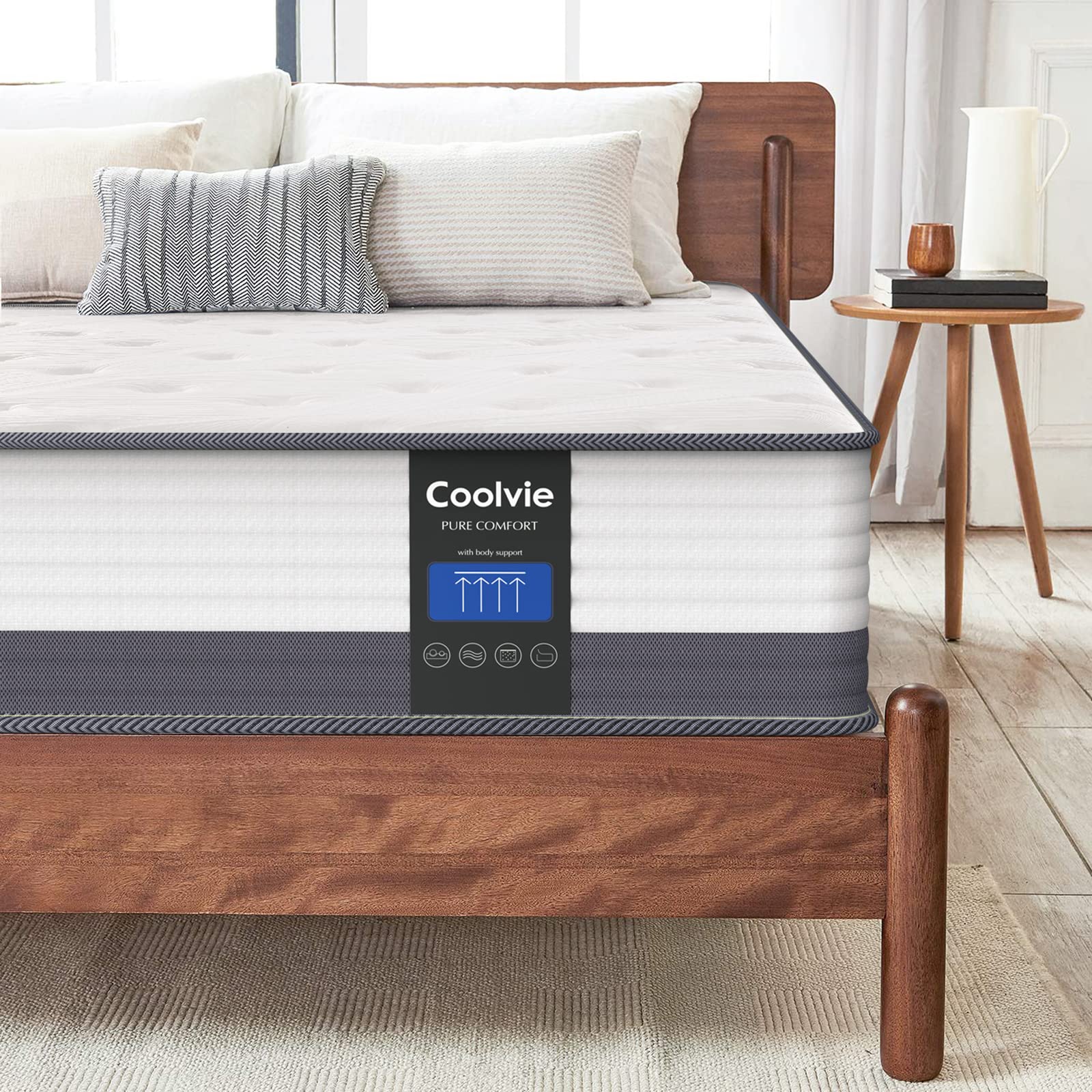 Coolvie Twin Mattress  10 Inch Twin Size Hybrid Mattress  Twin Mattress in A Box  Individual Pocket Springs with Memory Foam Layer Provide Motion Isolation & Cool Sleep  2023