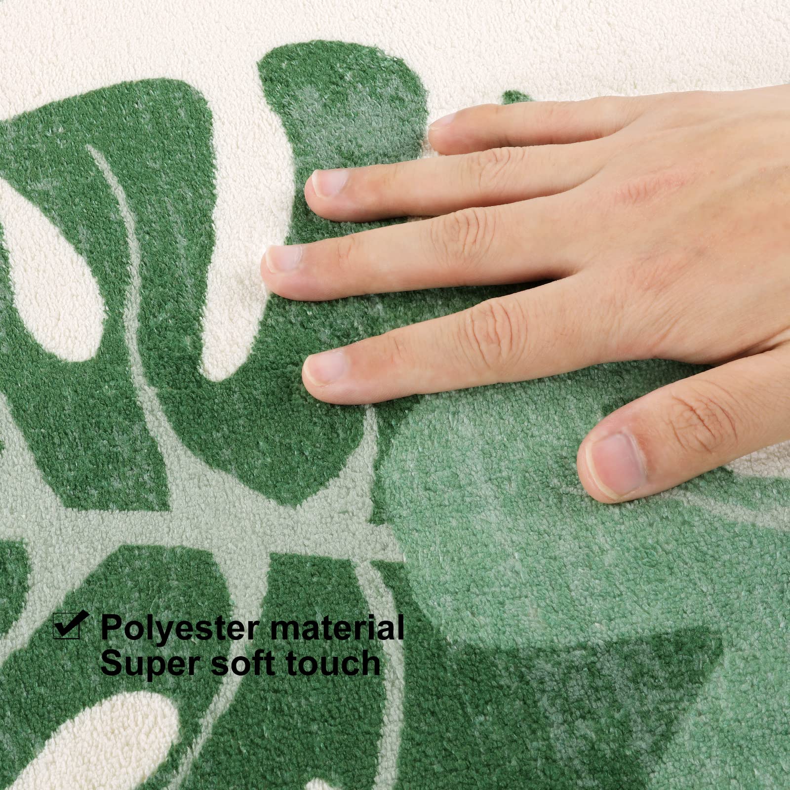 Lukinbox Bath Mats for Bathroom  Green Leaf Non Slip Bathroom Rug  Cute Small Washable Bath Rug Floor Door Mat for Indoor Shower Bathtub Decor  18''x26''