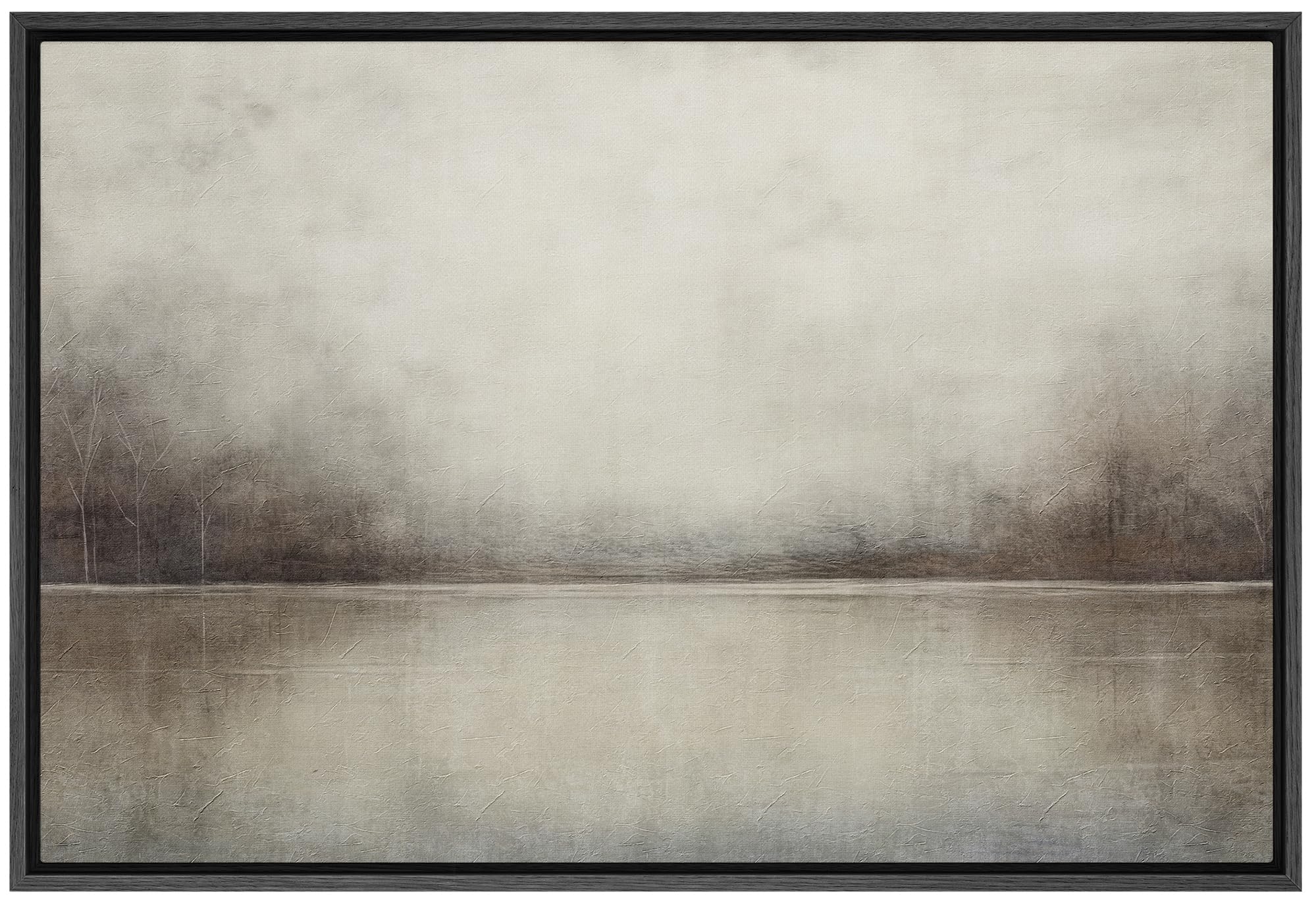 Signford Framed Canvas Print Wall Art Abstract Landscape Wilderness Impressionism Traditional Scenic For Living Room, Bedroom, O