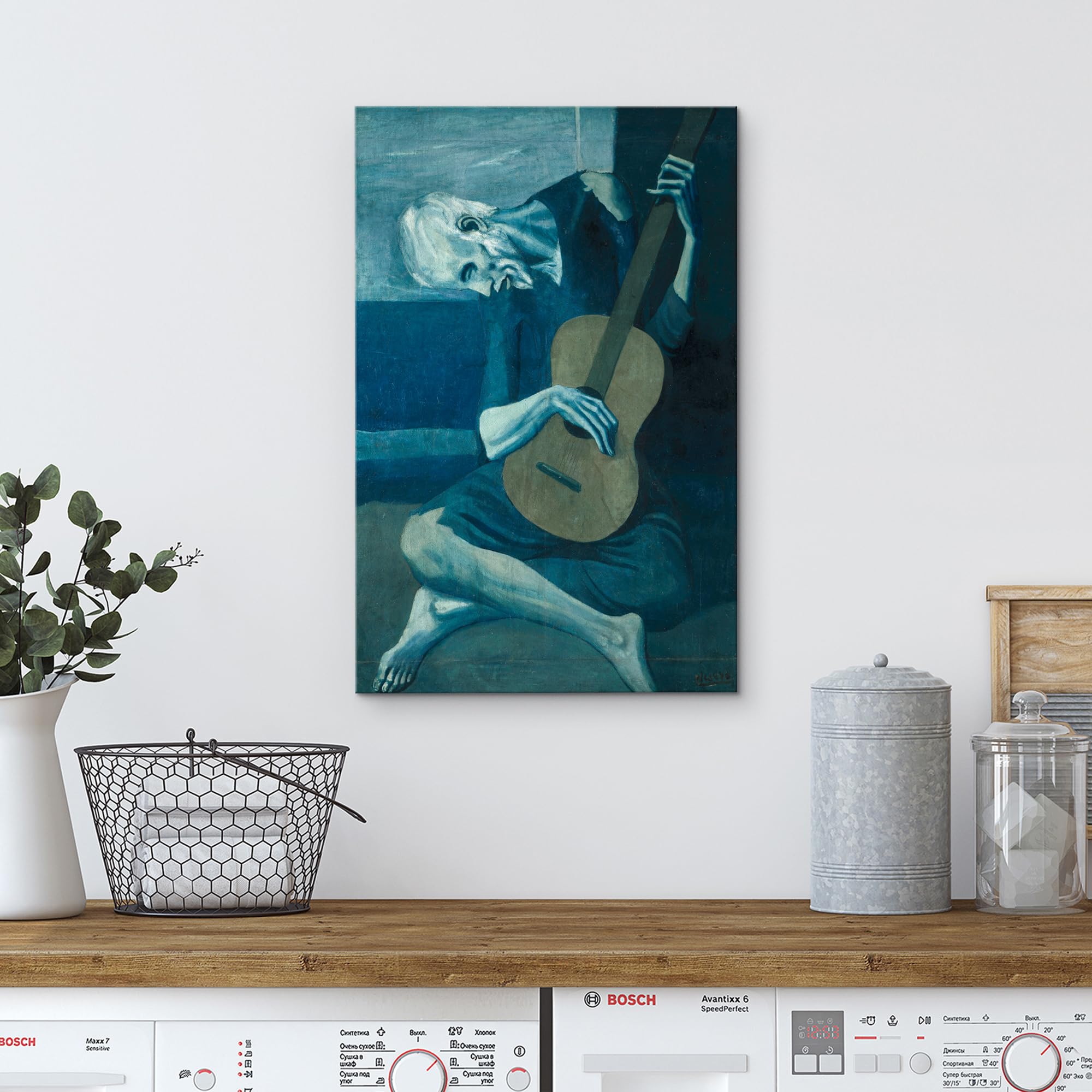 Wall26 Canvas Print Wall Art The Old Guitarist By Pablo Picasso Cultural People Oil Painting Fine Art Traditional Dramatic Multi