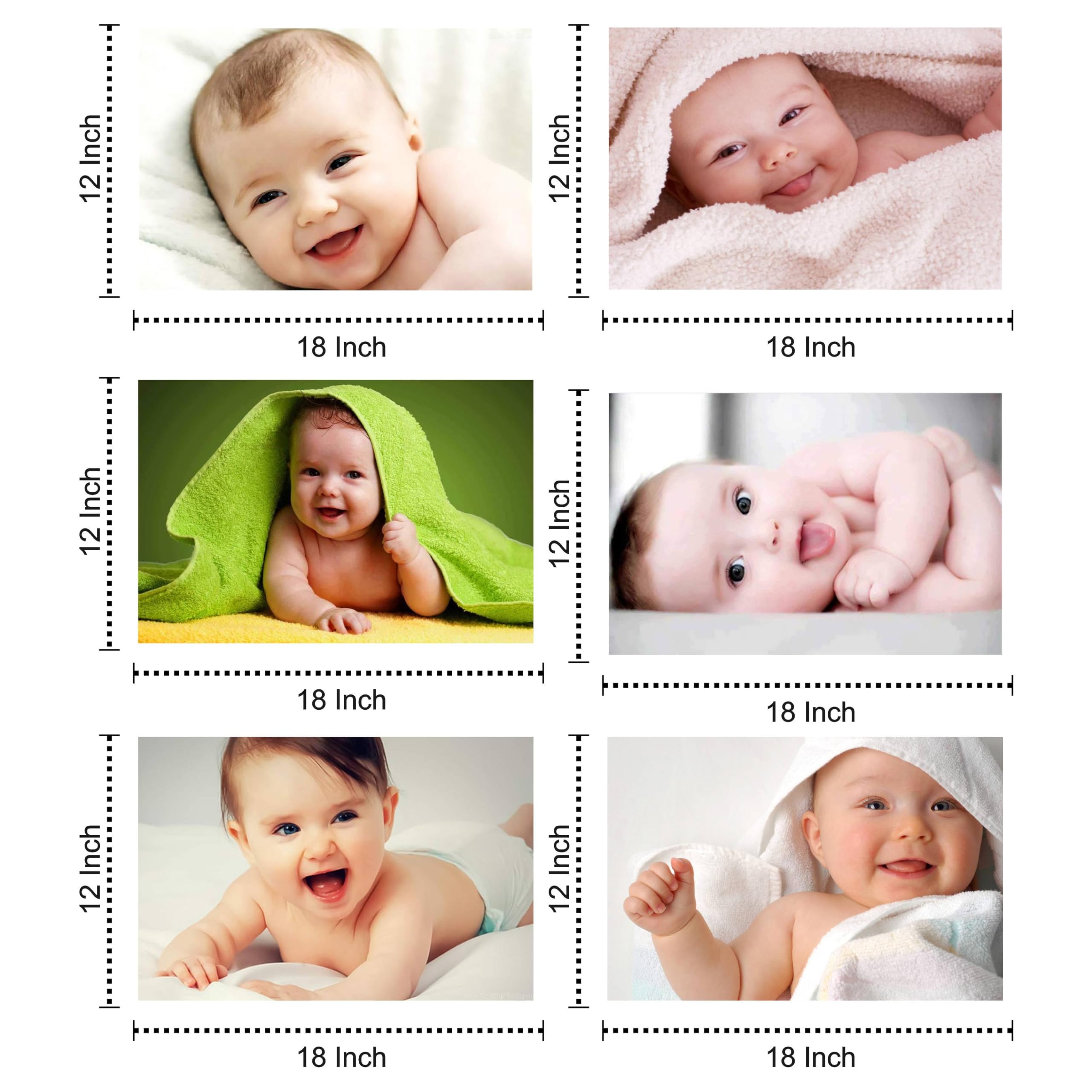 Giant Innovative Set Of 6 Cute Baby Poster | Poster For Pregnant Women | Hd Baby Wall Poster For Room Decor, Gi02 Multicolour, 1