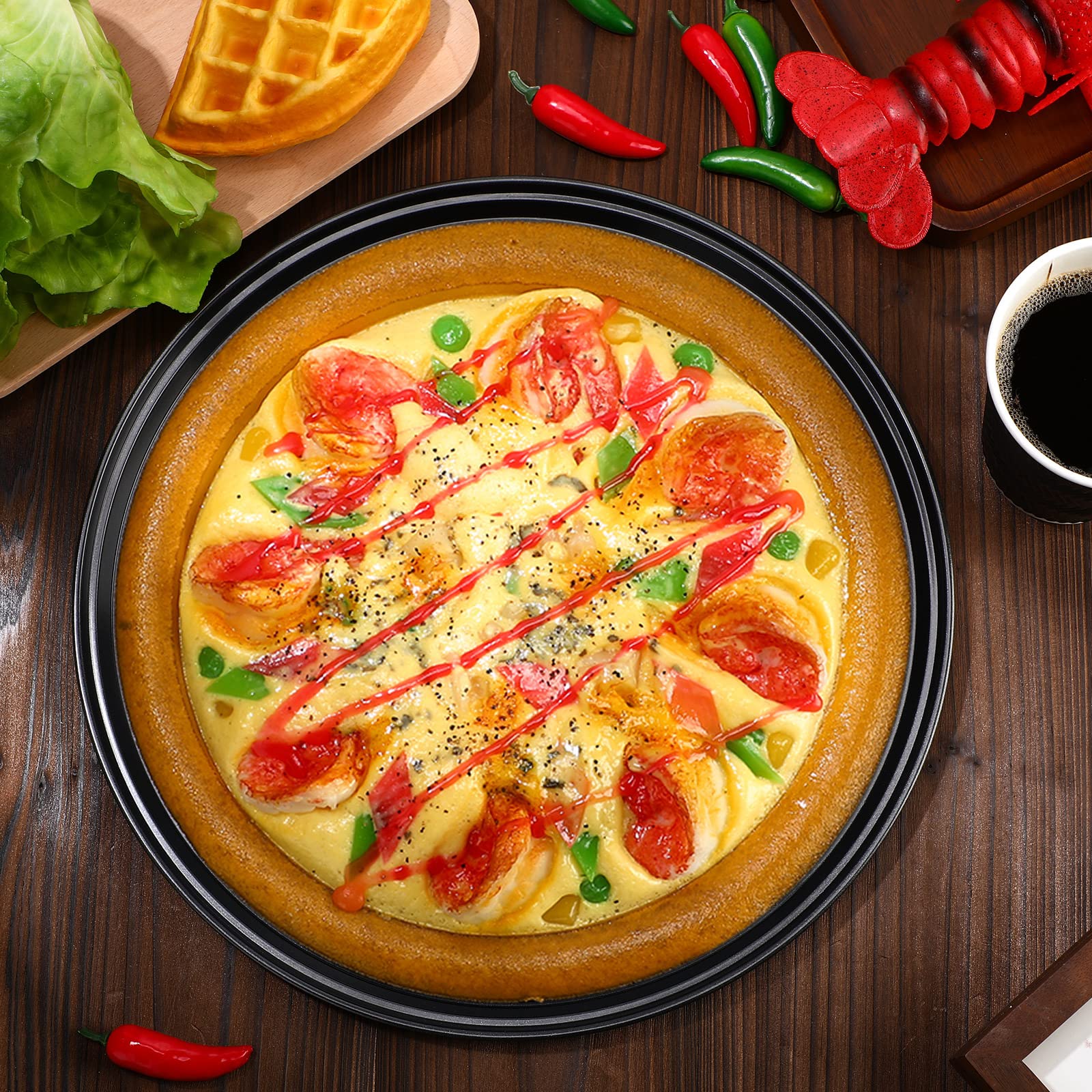 Meanplan 8 Pcs Non Stick Bakeware Pizza Pan Round Pizza Pan For Oven Carbon Steel Oven Pizza Tray Pie Pans Baking Pan For Home R