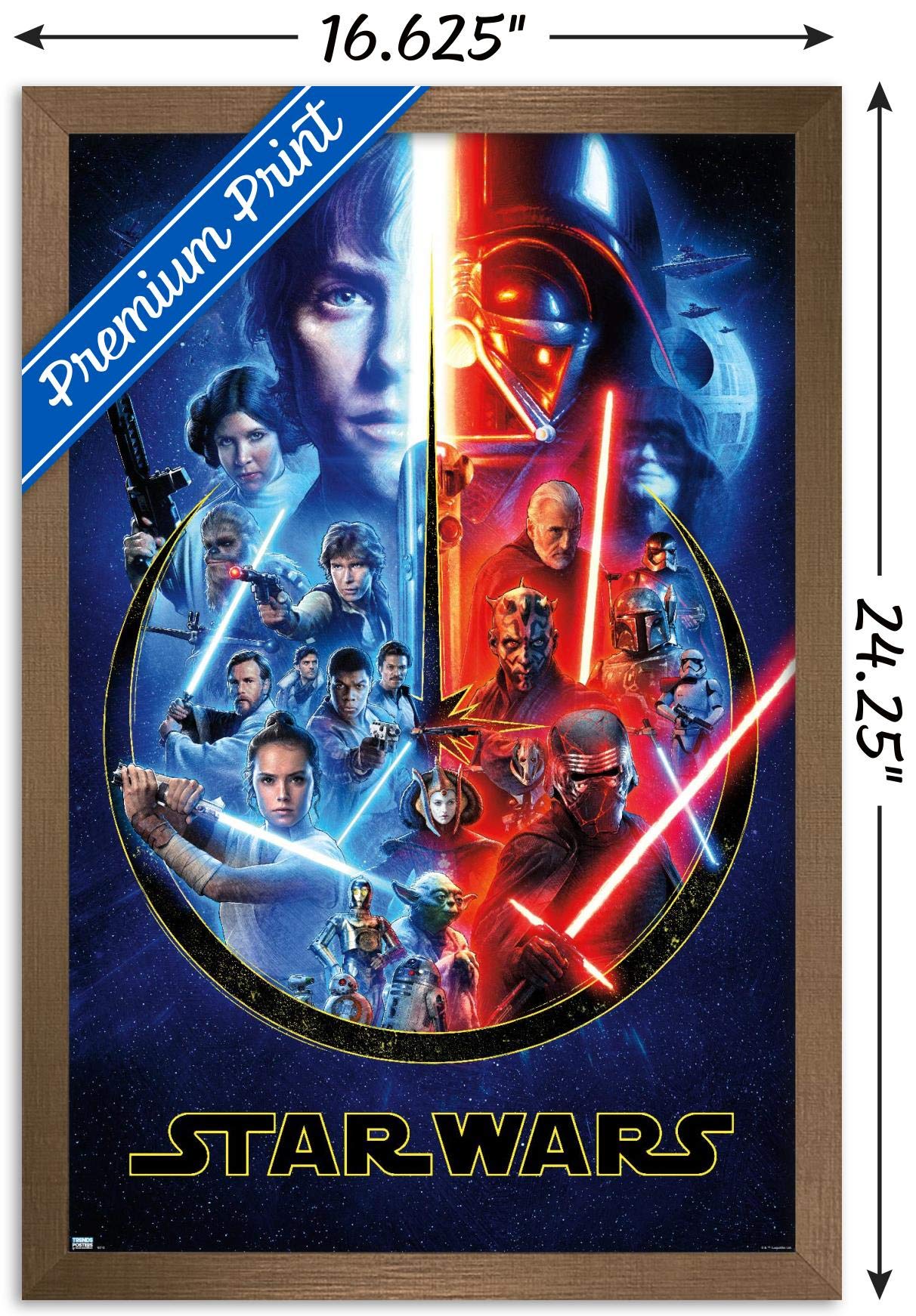 Trends International Star Wars - Skywalker Saga Wall Poster, 14.725'' X 22.375'', Bronze Framed Version