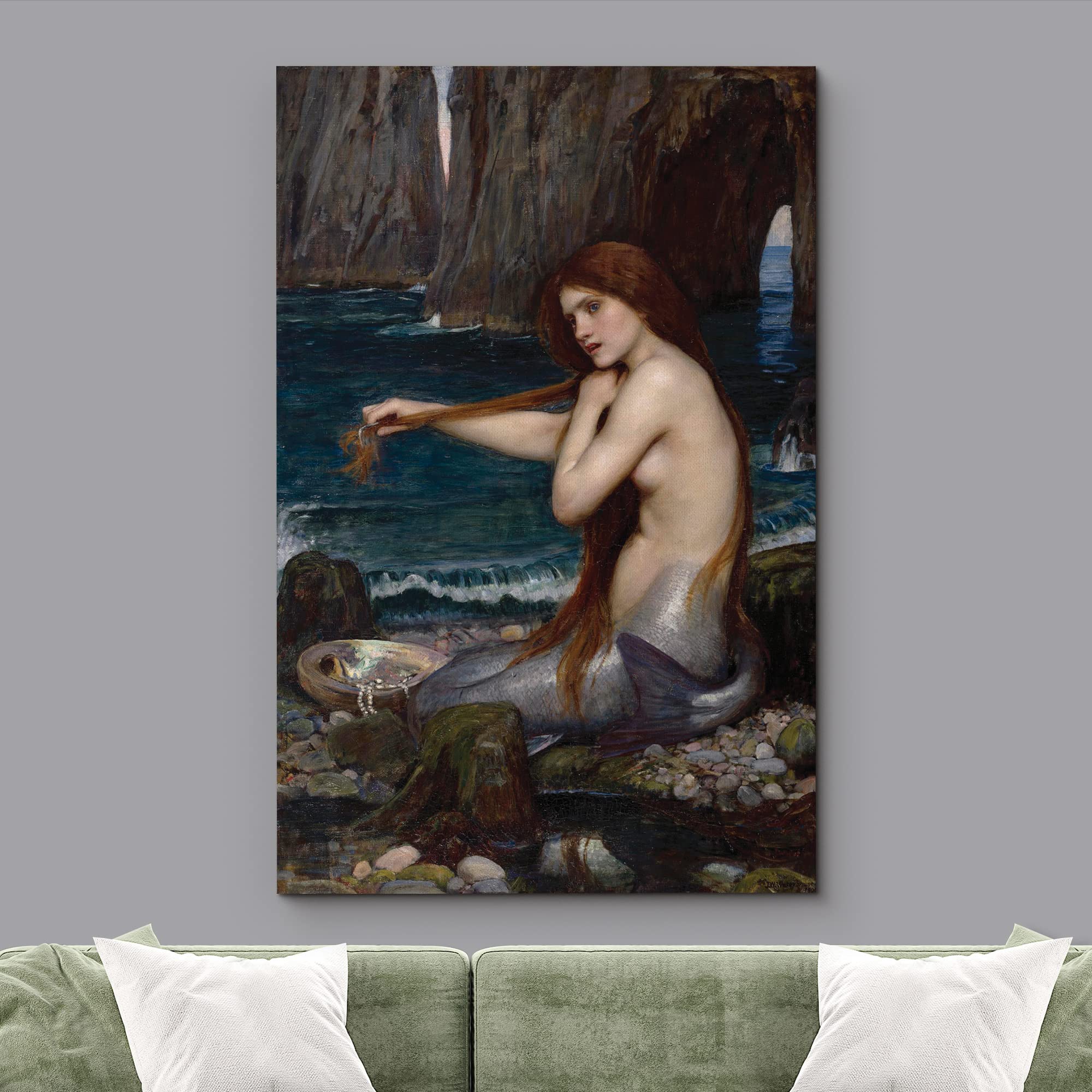 Wall26 Canvas Print Wall Art A Mermaid By John Williams Waterhouse Fantasy & Sci-Fi Ocean Illustrations Modern Art Traditional S