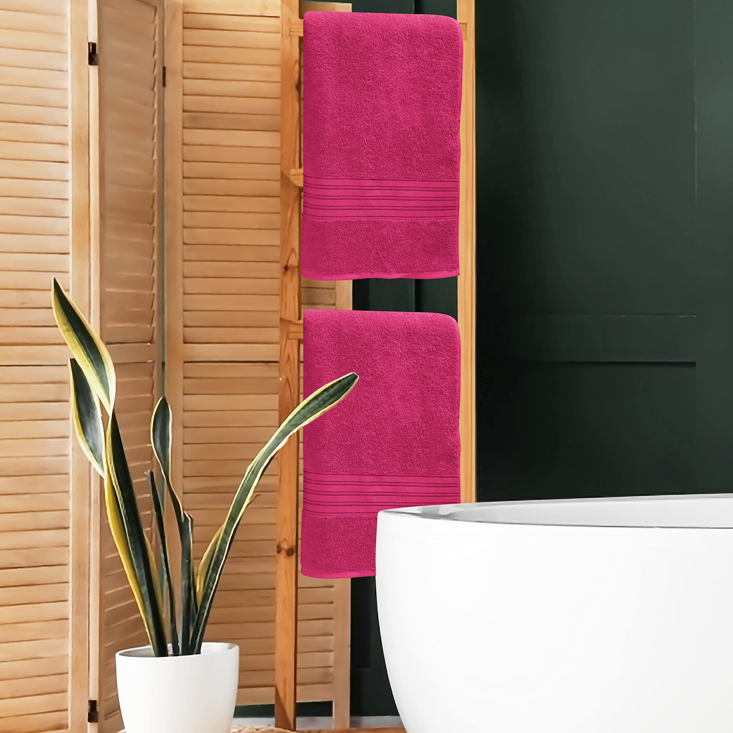 Boutiquo 100% Cotton 2 Pack Bath Towel Set 28X55, Eco-Friendly Large Bath Towels, Compact Quickdry Lightweight Soft & Highly Abs