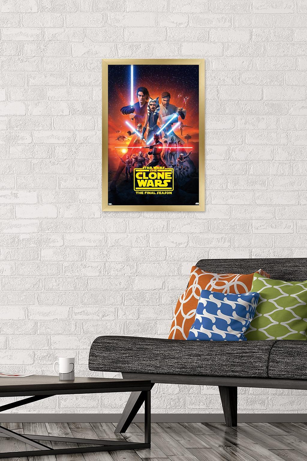 Trends International Star Wars: The Clone Wars - Season 7 Key Art Wall Poster, 14.725'' X 22.375'', Gold Framed Version