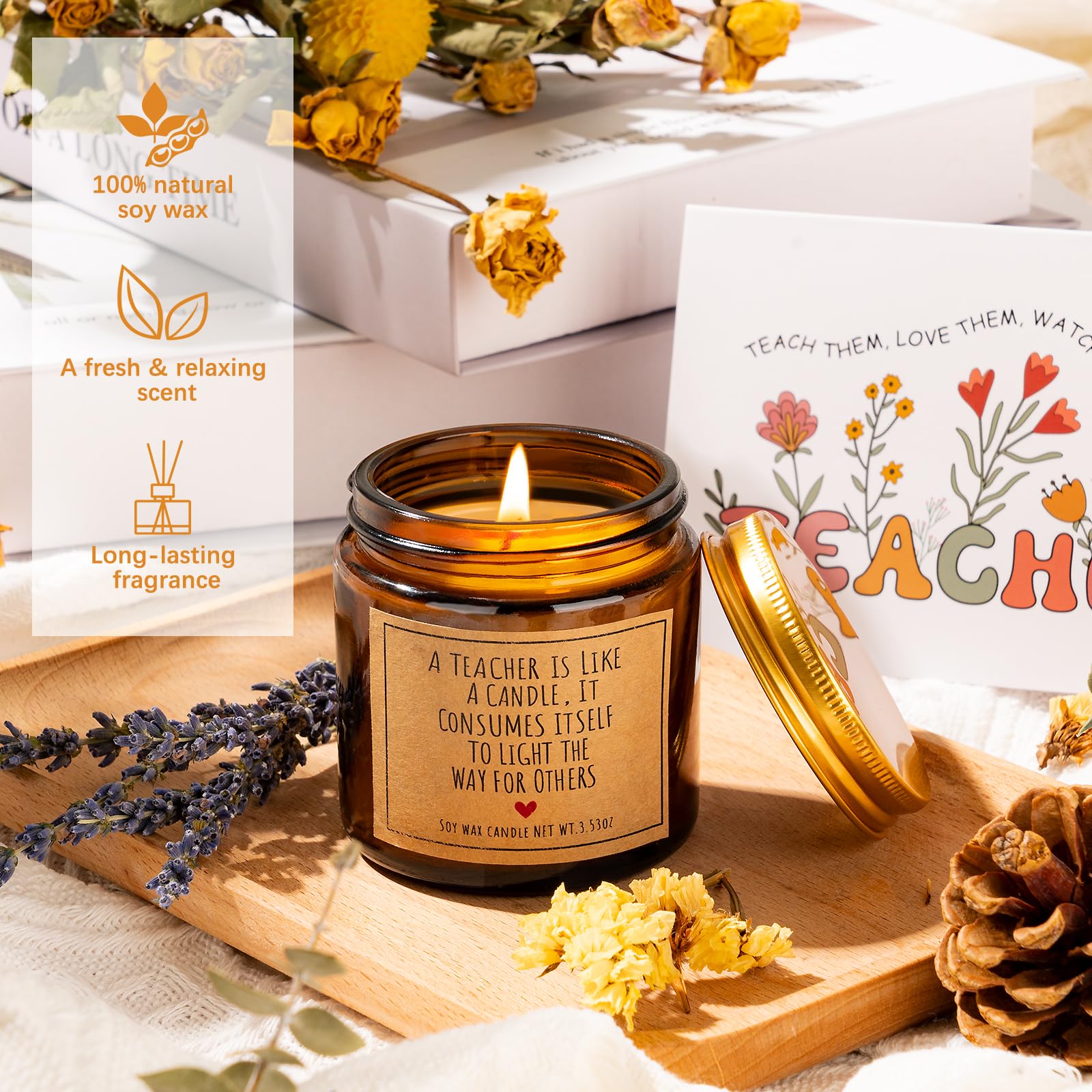 Teacher Appreciation Gifts for Women, Thank You Gifts for Teachers from Students - Teachers Day, End of Year, Graduation, Retire
