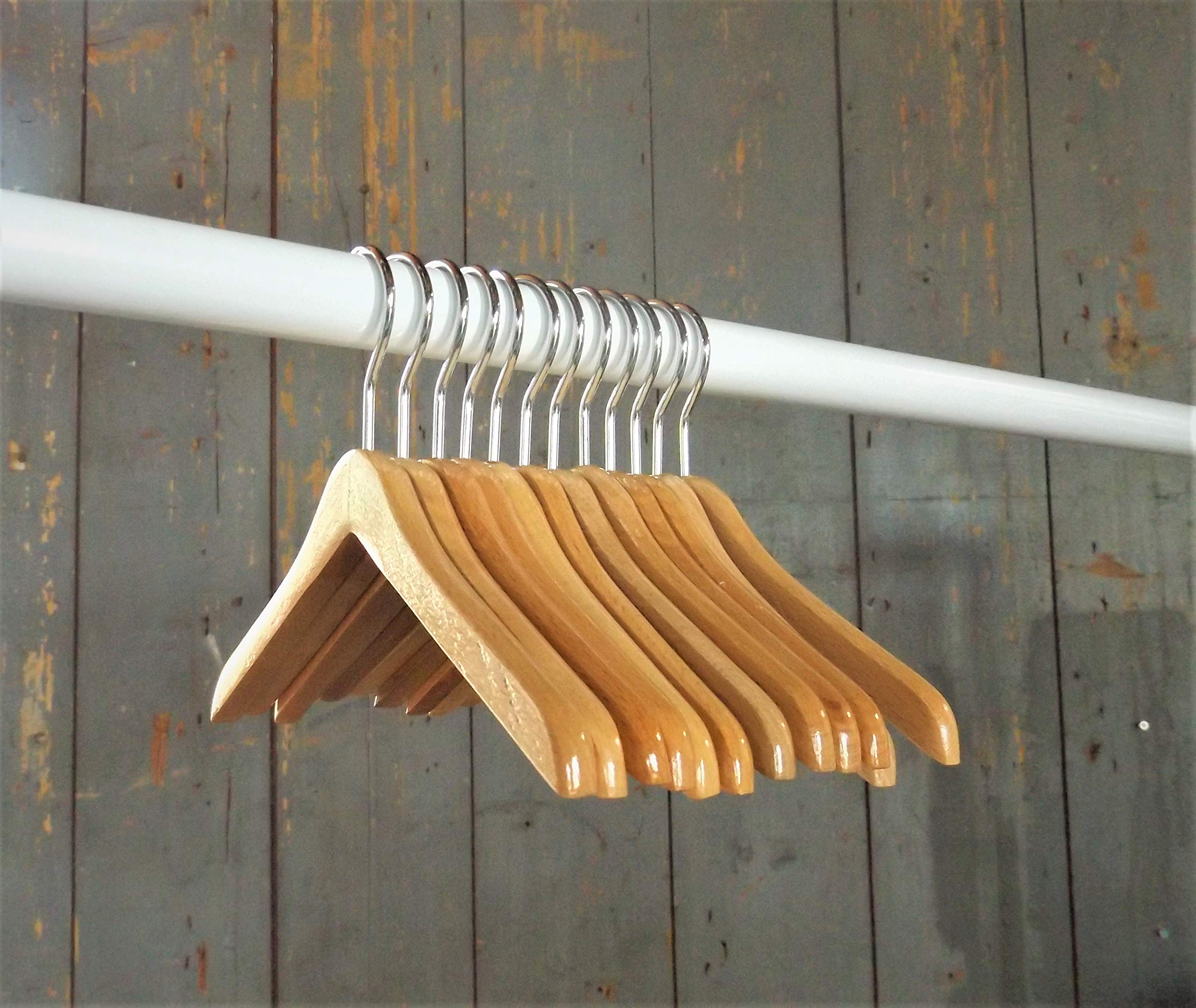 Nahanco Mini812 8'' Mini Wooden Hangers For Dolls Clothes, Pet Apparel Or Accessories, Natural (Pack Of 12)