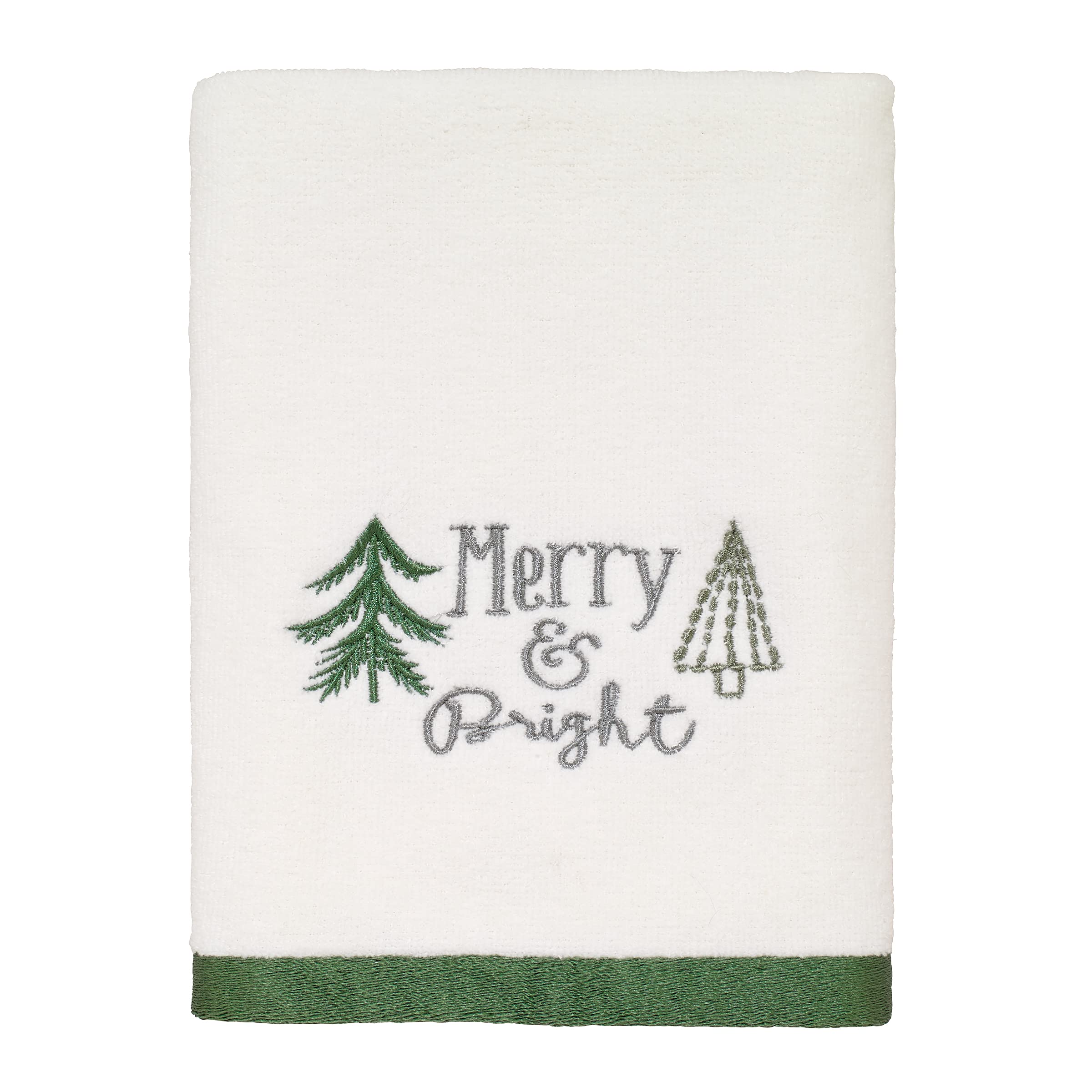 Avanti Linens - Hand Towel, Soft & Absorbent Cotton Velour, Holiday Bathroom Decor (Christmas Trees Collection)