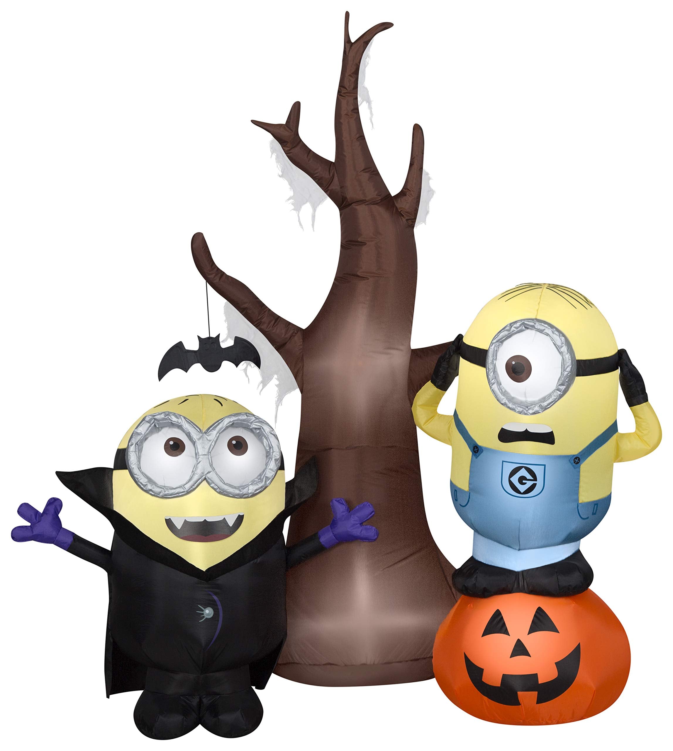 Gemmy 5.5 Airblown Minions w/Tree and Pumpkin Scene Universal
