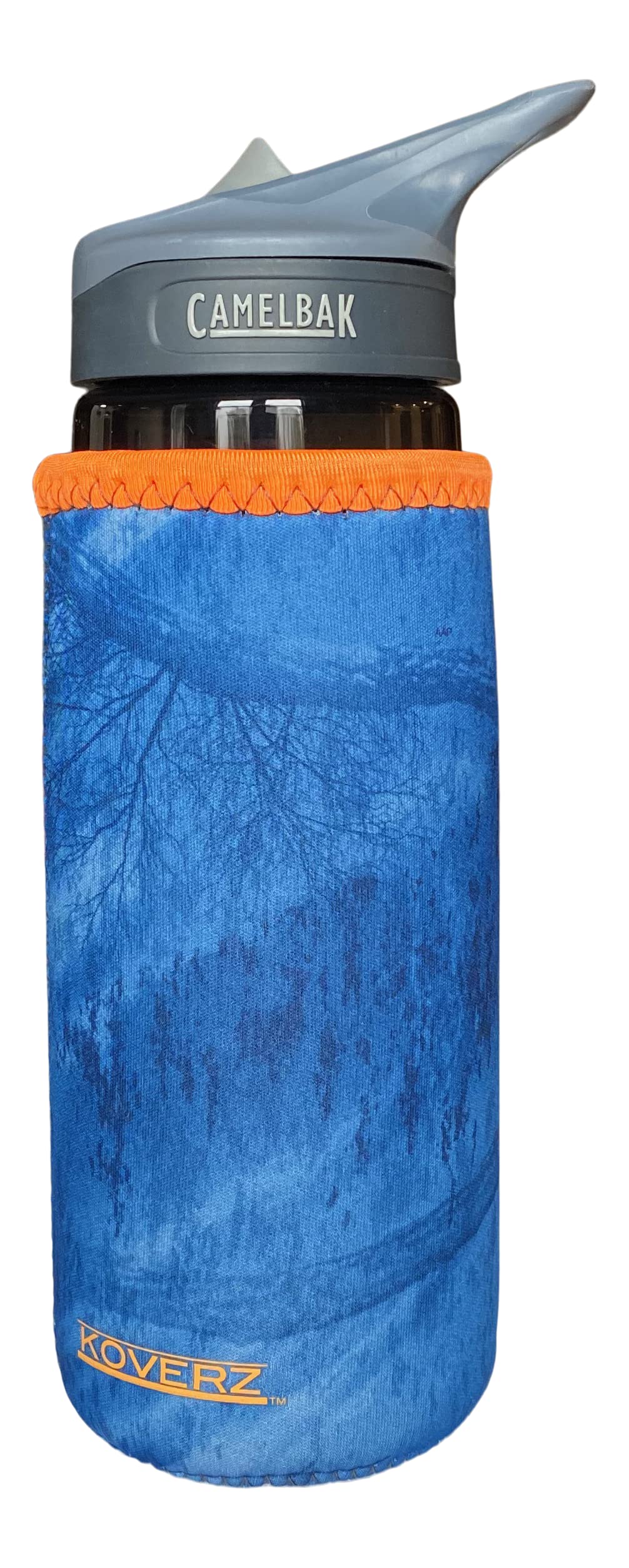 Koverz Neoprene 16-18 Oz 500Ml Water Bottle Insulator Cooler Coolie - Realtree Fishing Blue W/Orange