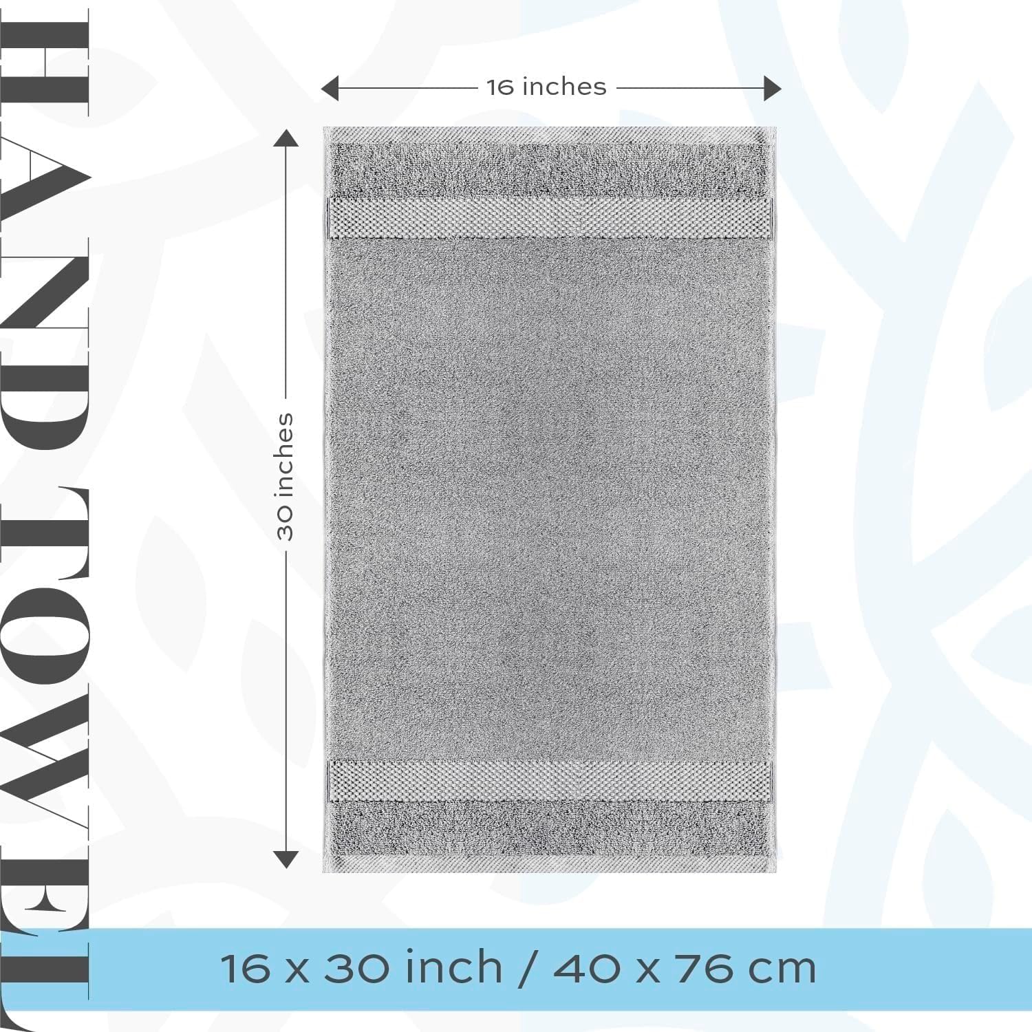 White Classic Luxury Dolphin Gray Hand Towels - Soft Circlet Egyptian Cotton | Highly Absorbent Hotel Spa Bathroom Towel Collect