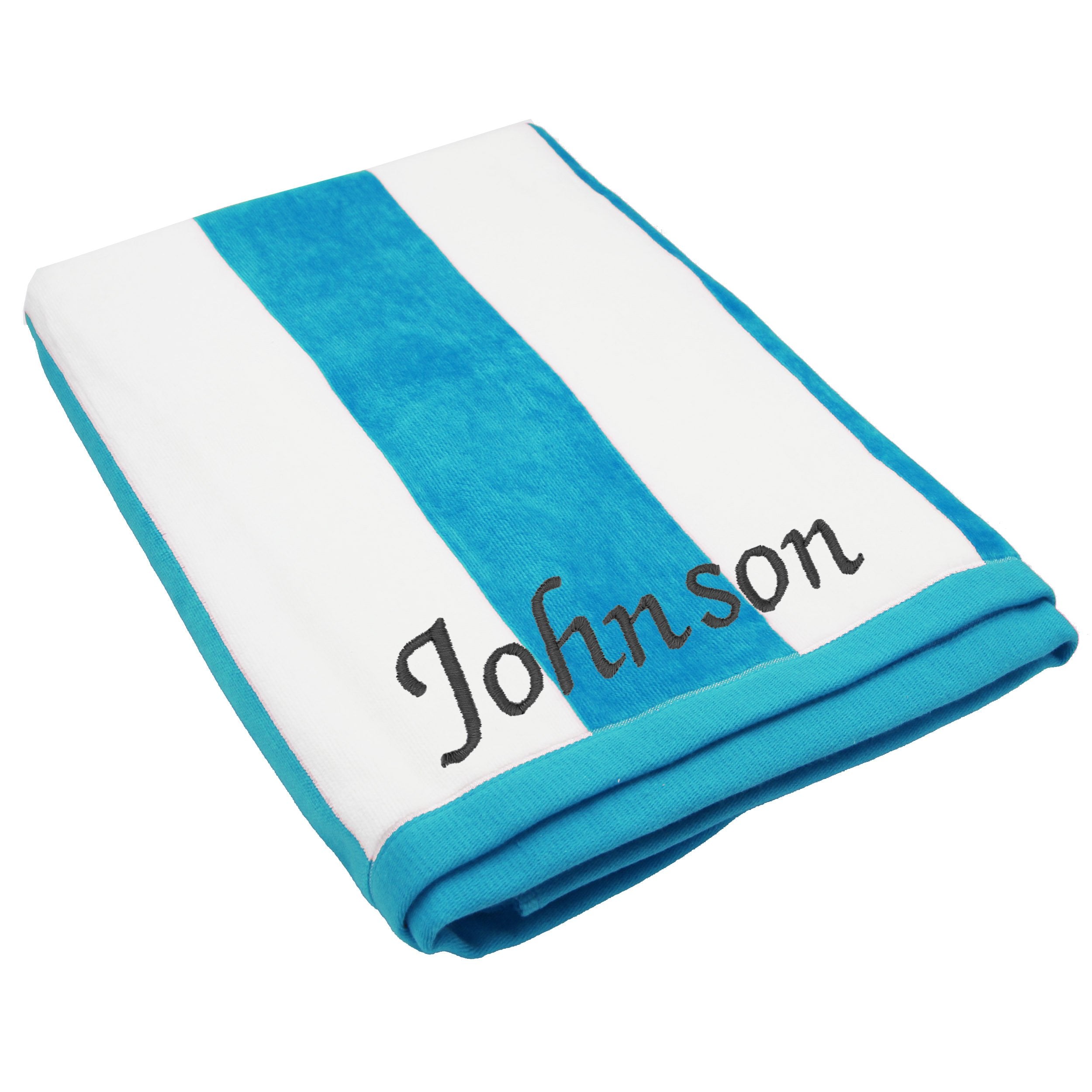 The Wedding Party Store Premium Personalized Striped Cabana Beach Towel 35'' X 60'' - Monogrammed Pool Towels - Custom Embroider
