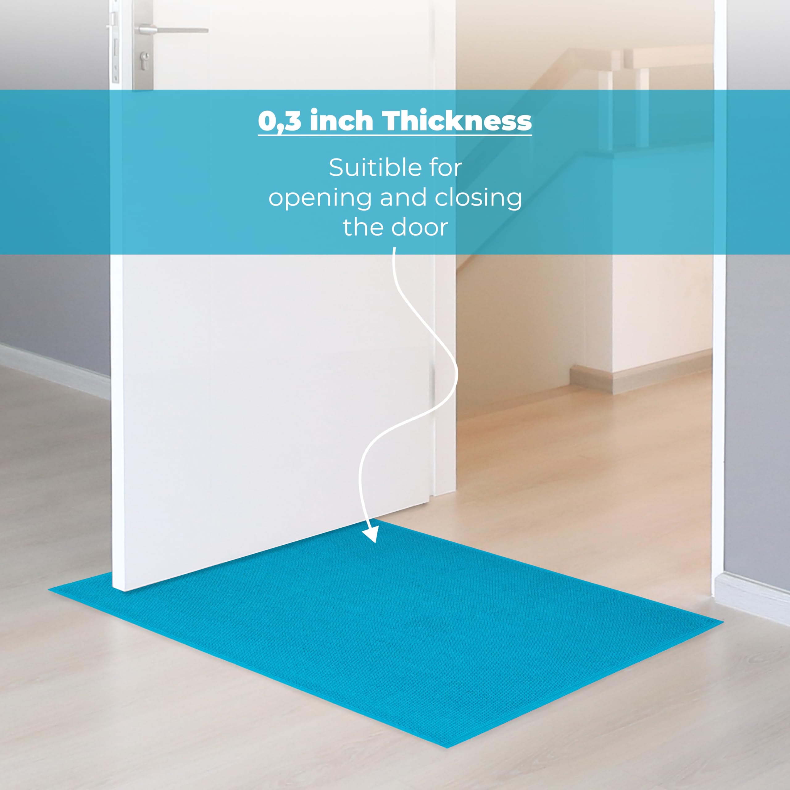Cotton Paradise Bath Rug for Bathroom  17x24 inch 100% Cotton Non Slip Bath Mat Rug  Soft Absorbent Machine Washable  Aqua Blue Bath Rug