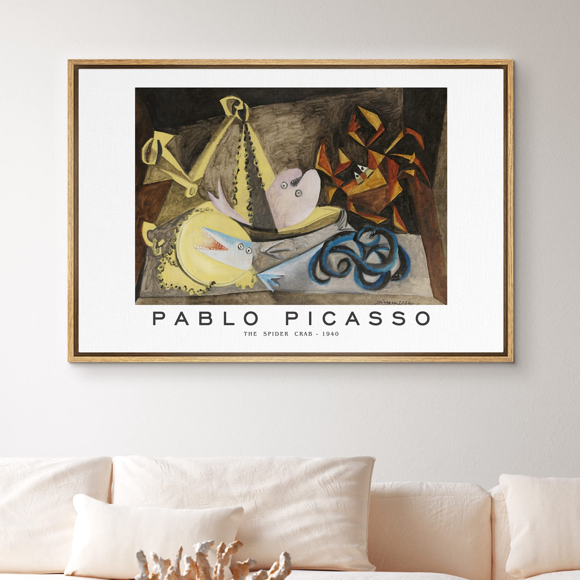 Idea4Wall Framed Canvas Print Wall Art The Spider Crab By Pablo Picasso Historic Cultural Illustrations Fine Art Traditional Col