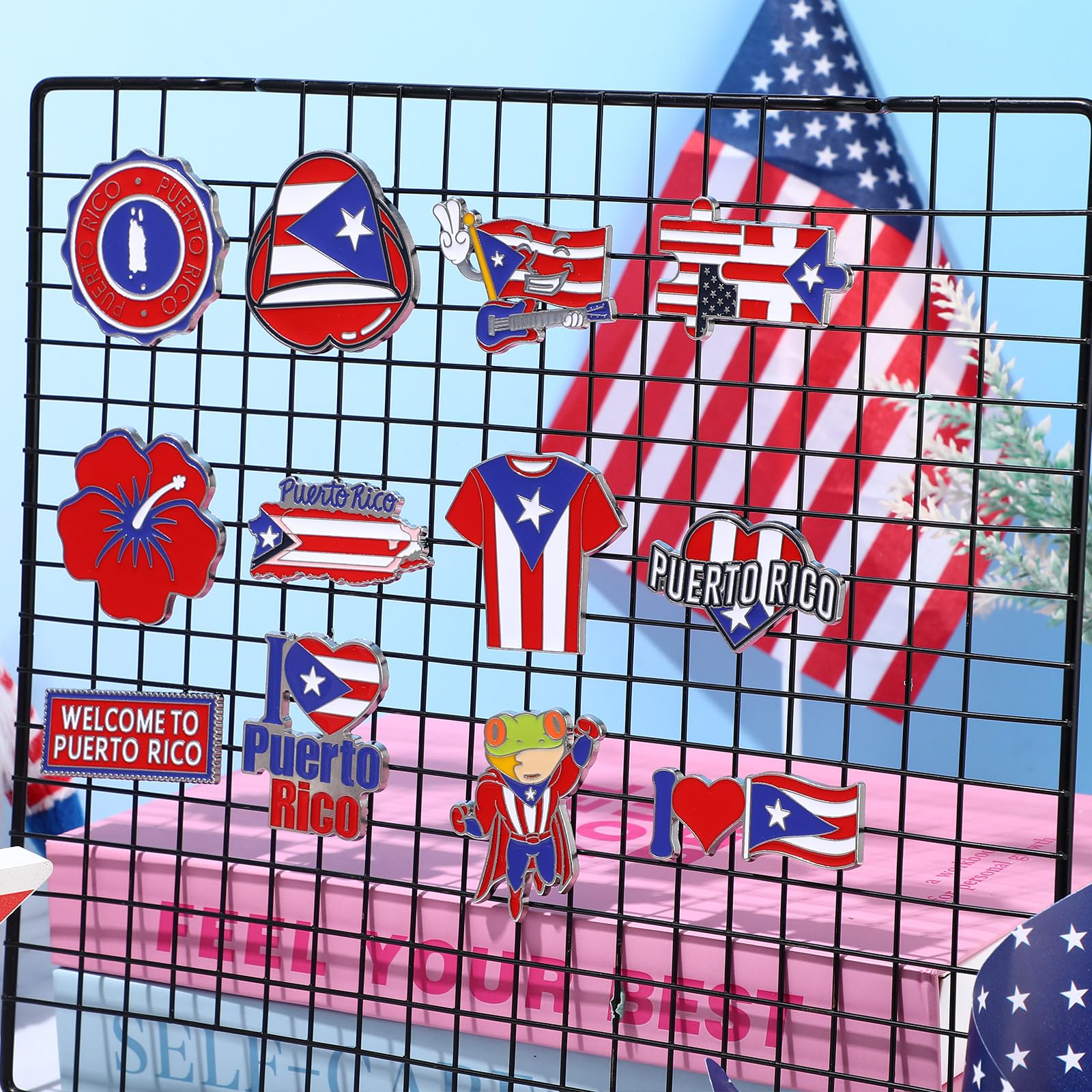 Konohan 24 Pcs Puerto Rico Magnets for Refrigerator Metal Fridge Magnet Magnetic Puerto Rico Souvenirs Gifts USA State Magnetic
