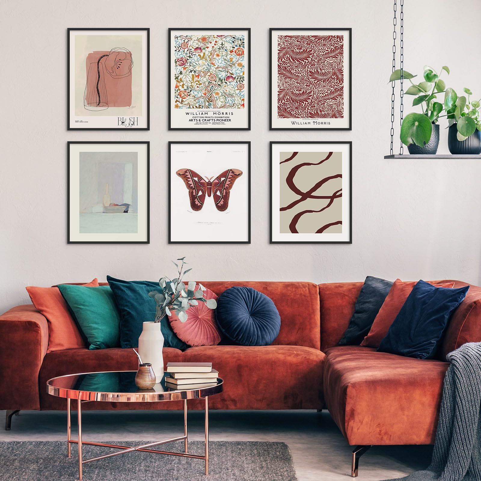 Habseligkeit Red Butterfly Wall Art Prints, Retro Wall Decors For Room Aesthtic, Abstract Posters For Bedroom Decor Aesthetic Un