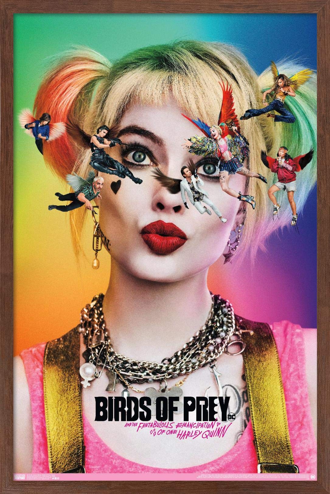 Trends International Dc Comics Movie - Birds Of Prey - Teaser Wall Poster, 14.725'' X 22.375'', Mahogany Framed Version
