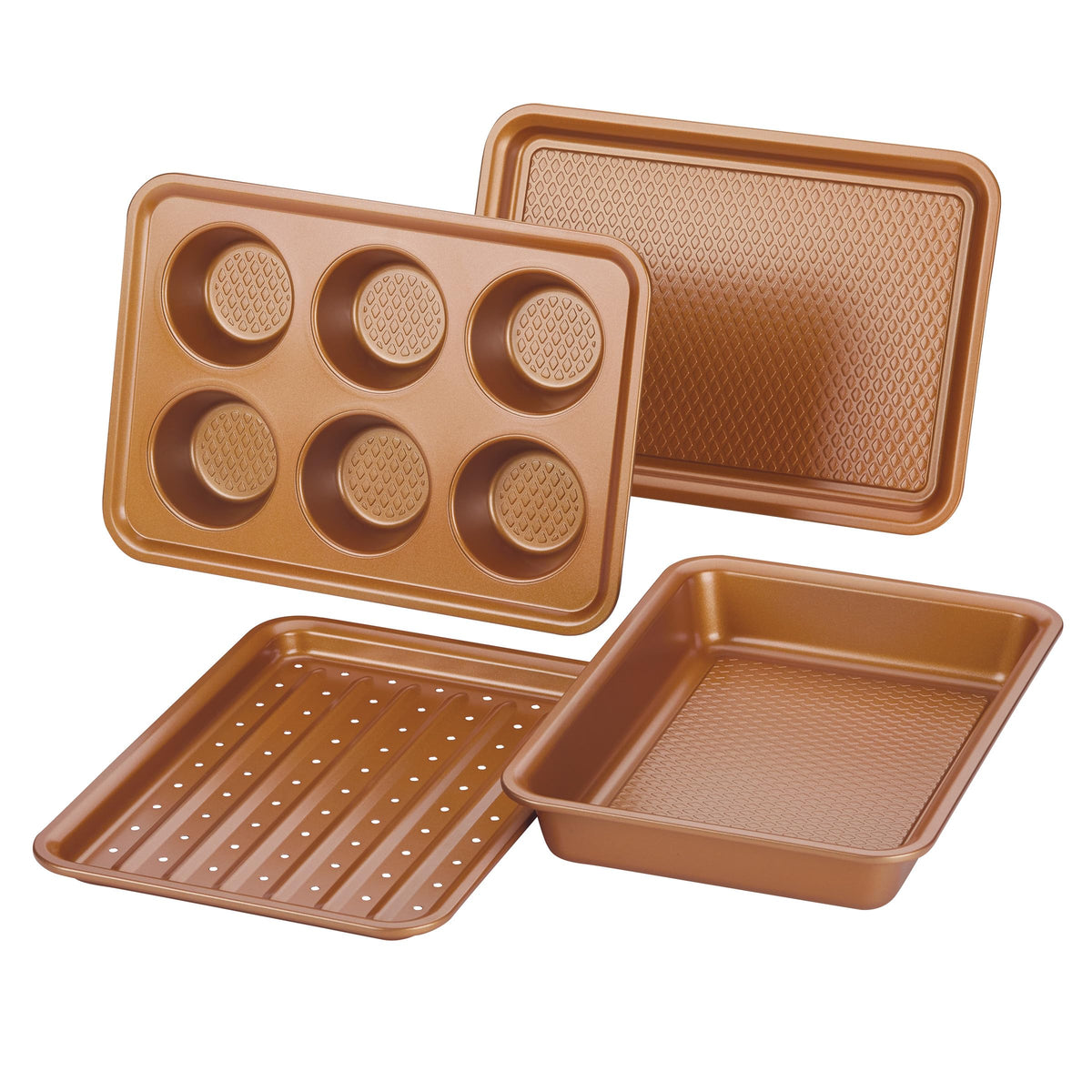 Ayesha Curry Nonstick Bakeware Toaster Oven Set With Nonstick Baking Pan, Cookie Sheet / Baking Sheet And Muffin Pan / Cupcake P