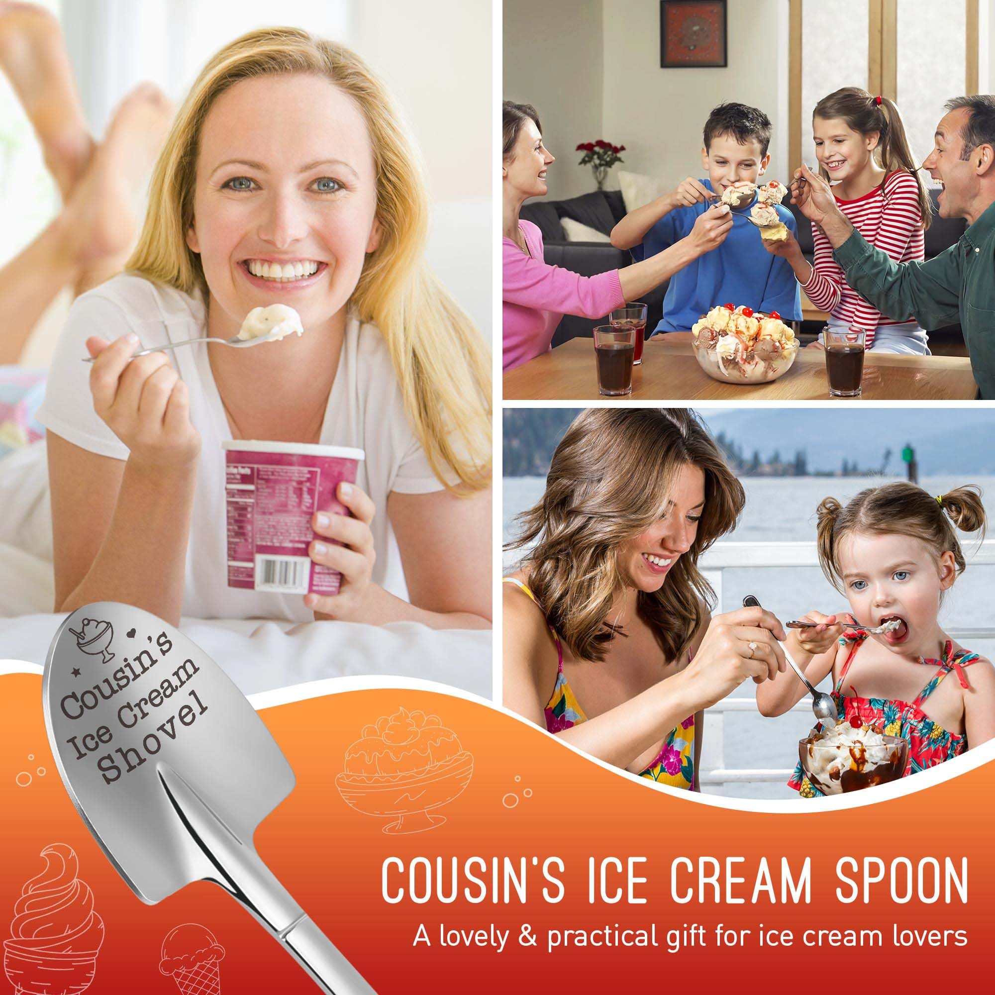 Funny Dads Ice Cream Shovel Cousin Gifts Fathers Day Birthday Unique Easter Basket Stuffers for Cousin s Ice Cream Shovel Spoon