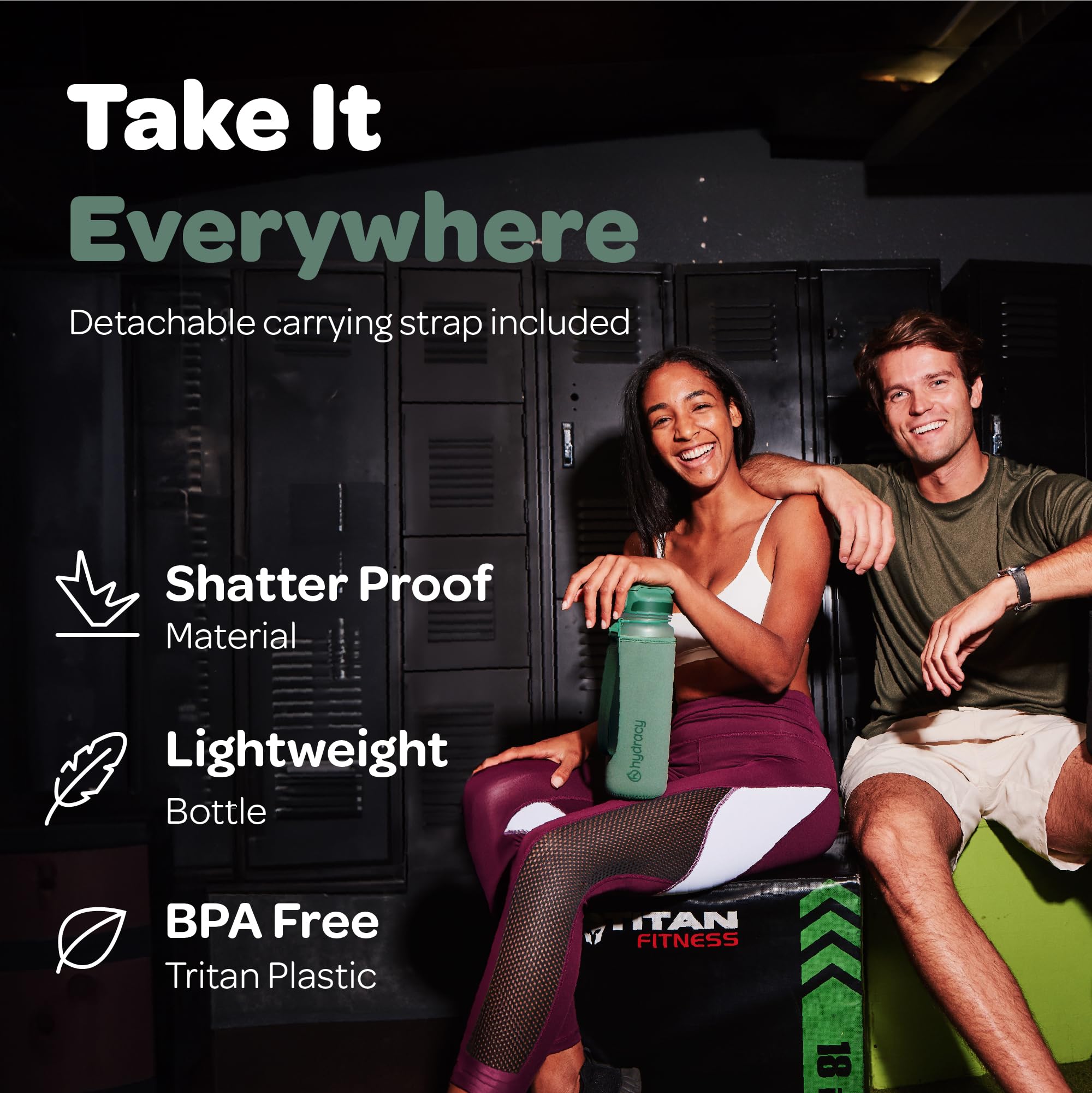 Hydracy Water Bottle with Times to Drink & Straw - Large 32 Oz BPA Free Motivational Bottle & No Sweat Sleeve -Leak Proof gym Bottle with Time Marker - Ideal gift for Fitness  Sports & Outdoors