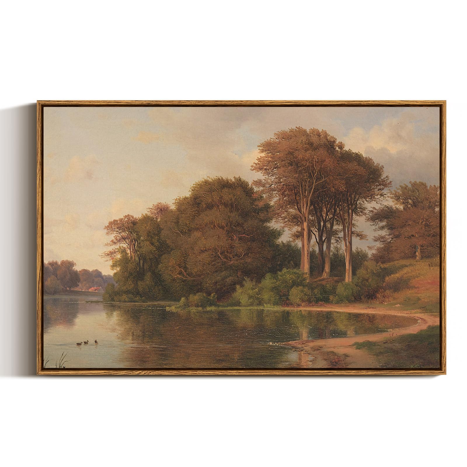 Arpeotcy Vintage Framed Canvas Wall Art, Living Room Autumn Scenery Pictures Fall Wall Decor, Large Prints Art, Kitchen Landscap