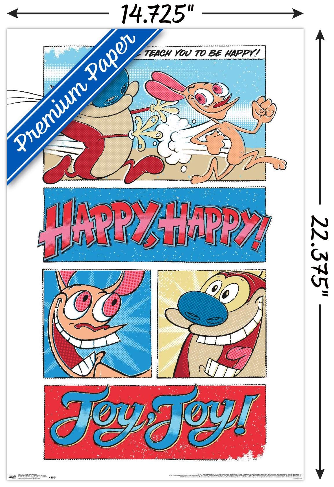 Trends International Nickelodeon Ren And Stimpy Wall Poster, 14.725'' X 22.375'', Premium Unframed Version