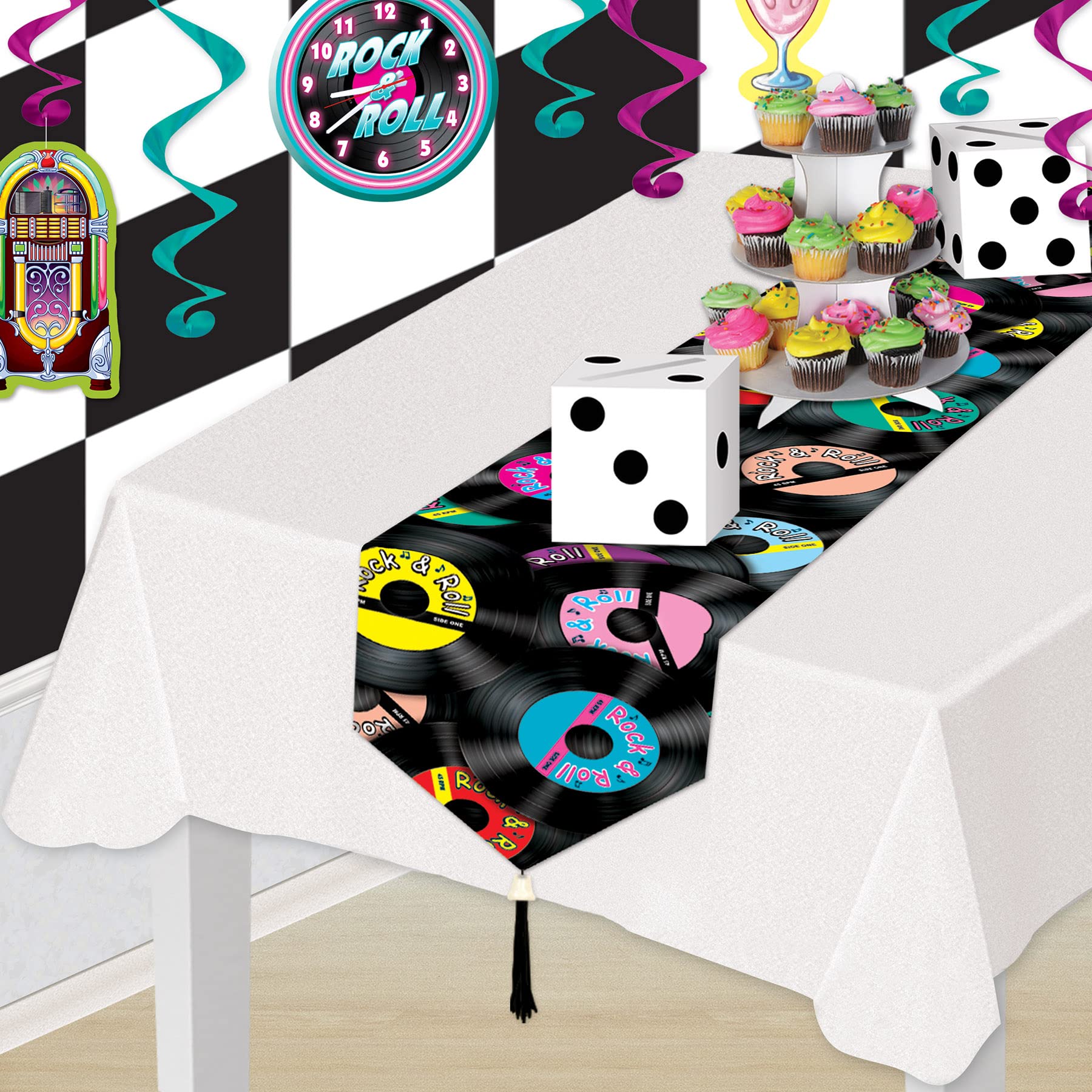 Printed Rock & Roll Table Runner Pack Of 2