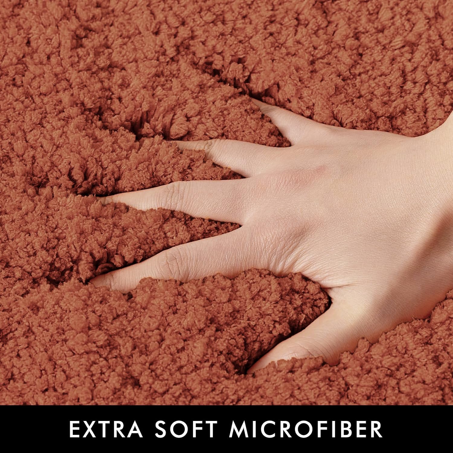 Miulee Fall Rust Bathroom Rugs Sets 3 Piece With Toilet Mat And Runner Rugs, Non Slip Absorbent Microfiber Bath Mats Sets For Re