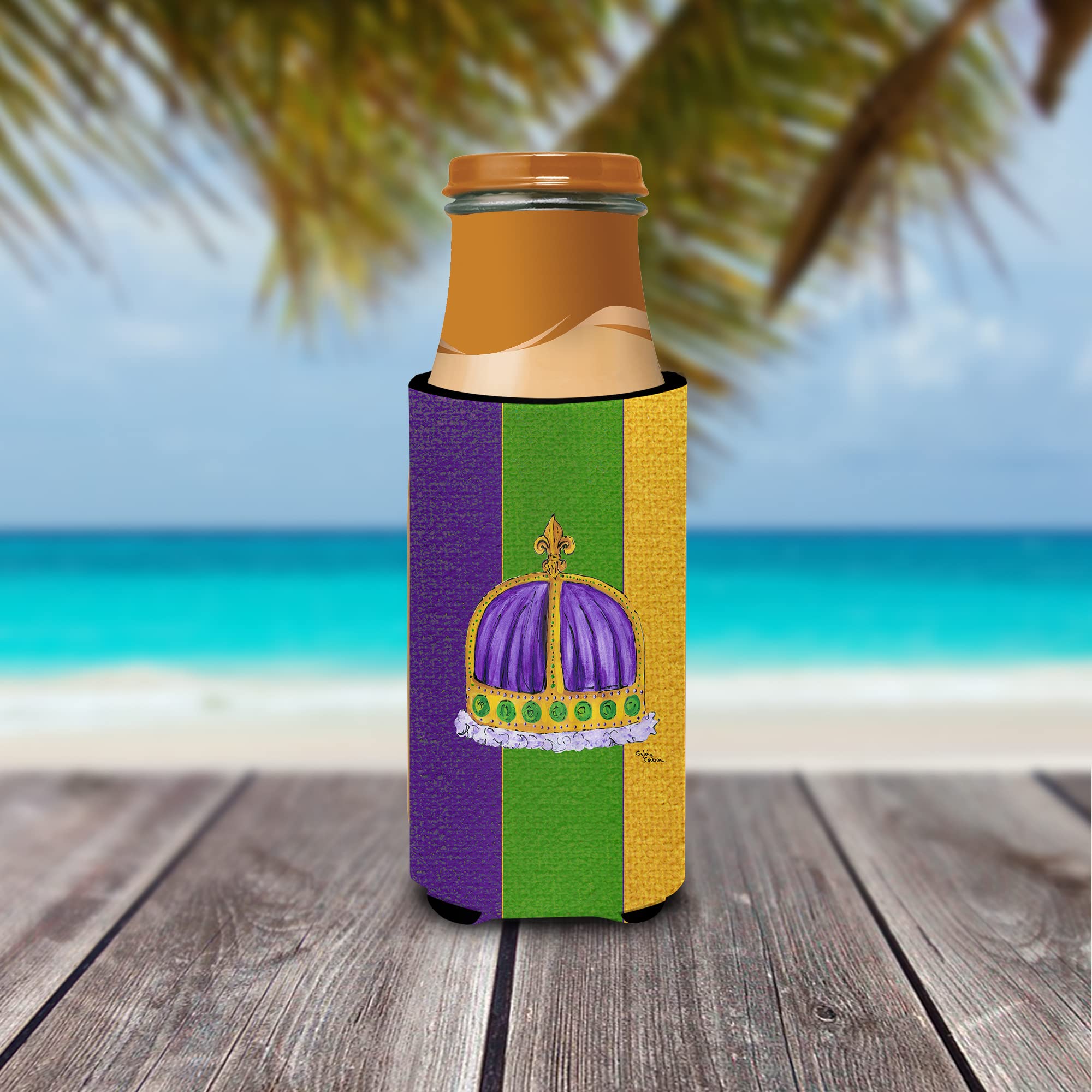 King's Crown Mardi Gras Ultra Beverage Insulators for slim cans 8371MUK