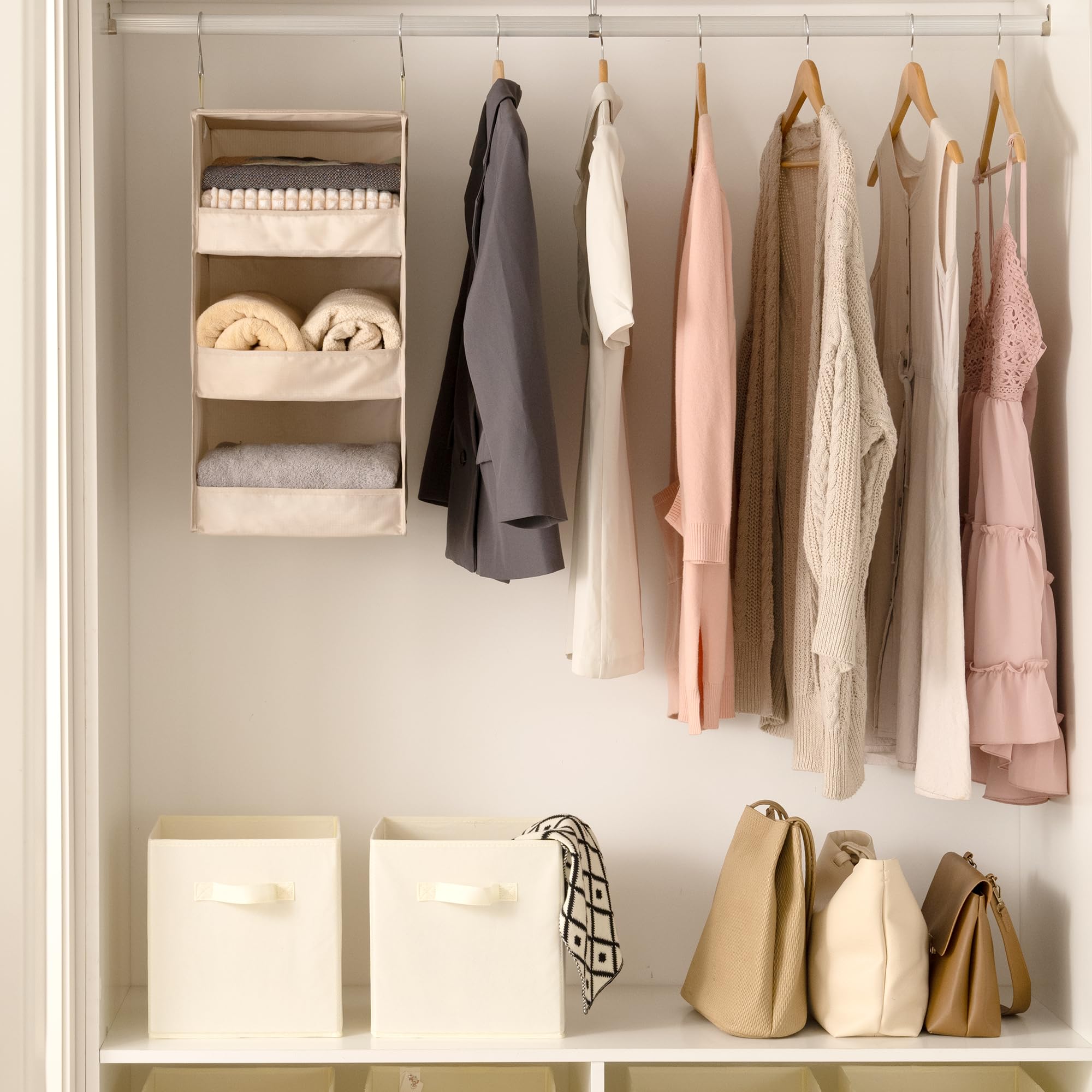 Granny Says 3-Shelf Hanging Closet Organizer, Closet Organizers And Storage, Closet Storage Hanging Shelves, Clothes Organizer F
