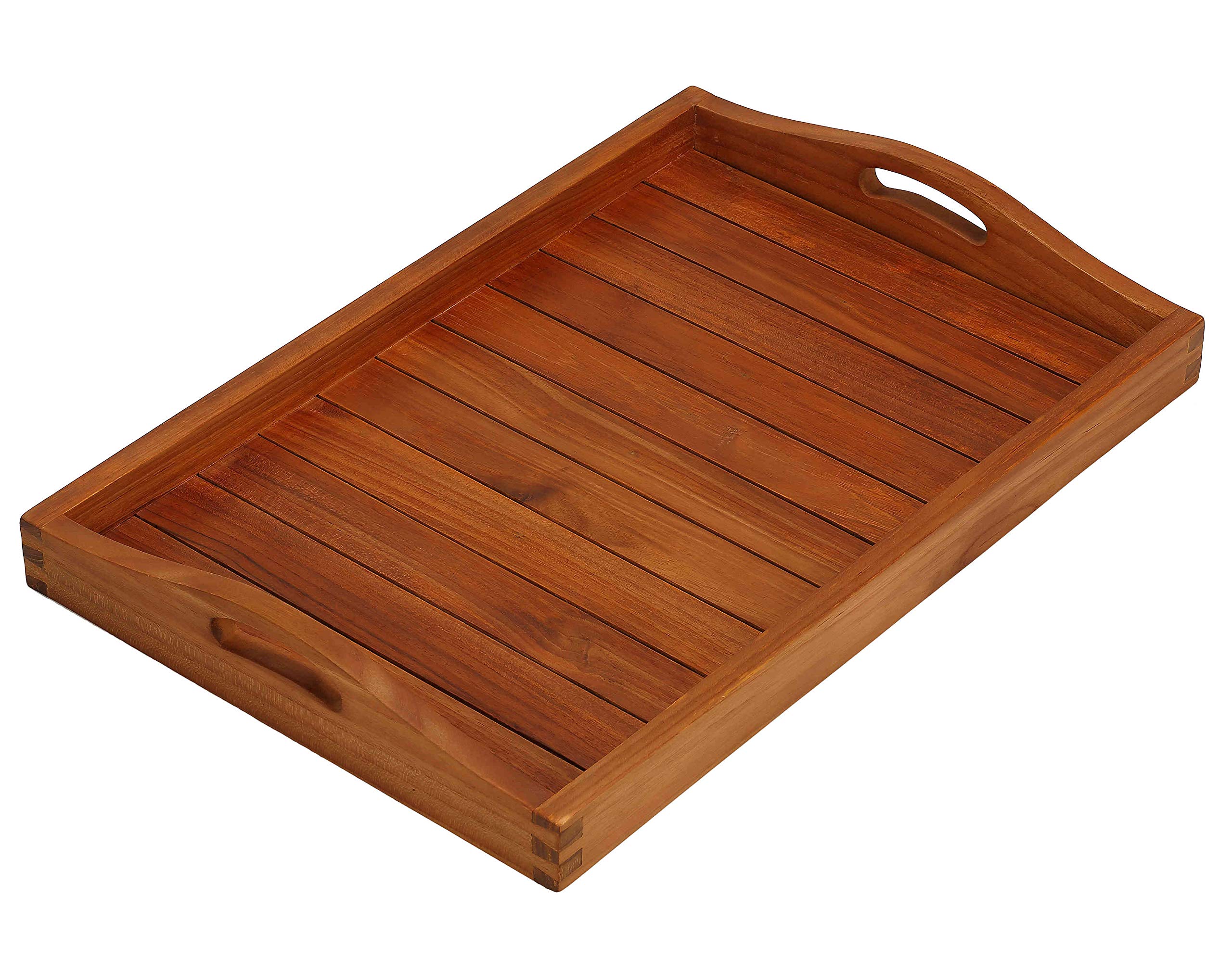 Bare Decor Vivi Spa/Serving Tray In Solid Teak Wood, Brown, 15.75X23.5