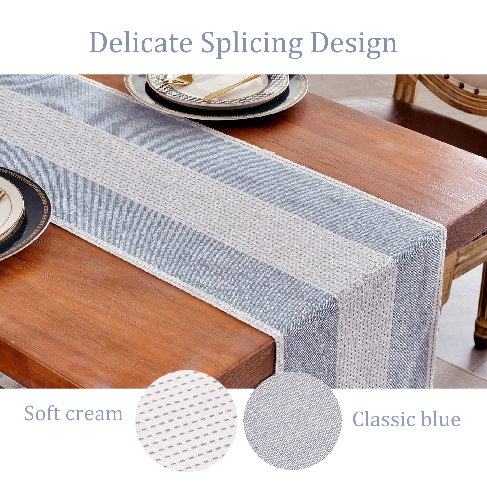 Wracra Linen Table Runner, Farmhouse Macrame Table Runners 72 Inches Long For Dining Table Decor, Wedding, Party And Dresser Dec