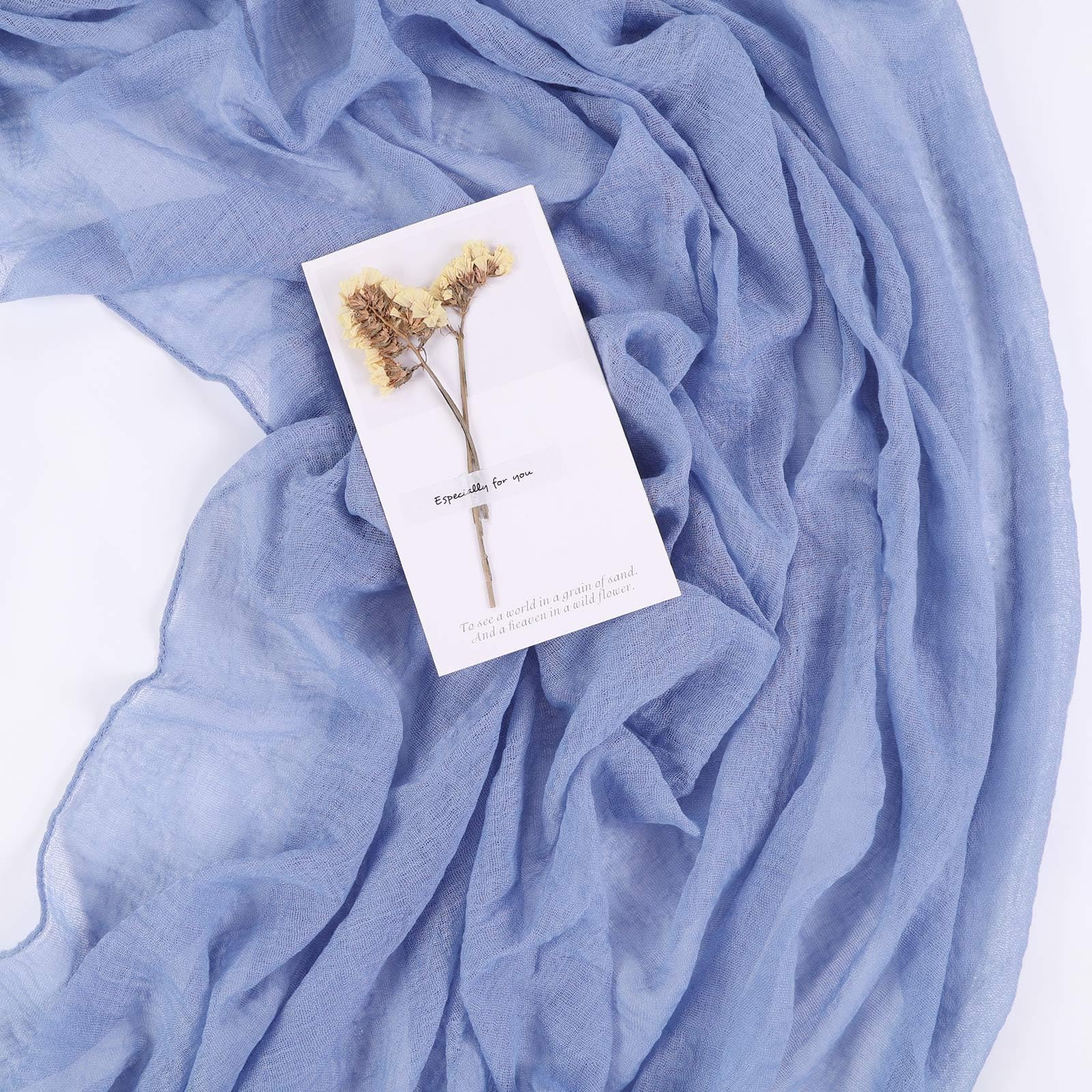 Sajoo Dusty Blue Cheesecloth Table Runner 10Ft Boho Gauze Table Runner 35X120 Inches Rustic Long Cheese Cloth Tablecloth For Wed