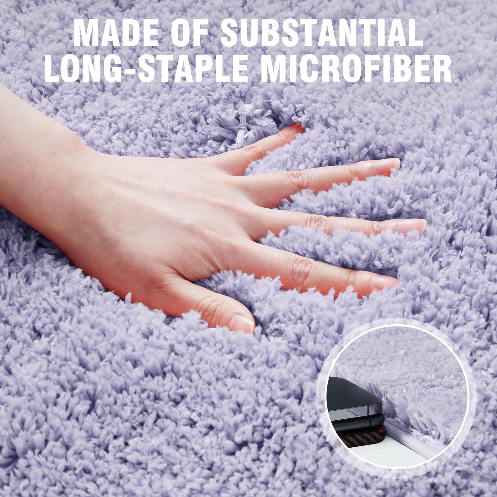TECHMILLY Super Soft Shaggy Bathroom Rugs  Absorbent Thick Non Slip Microfiber Bath Rugs  Quick Dry Machine Washable Bath Mat for Bathroom Floor  Bathtub and Shower 20''x32''