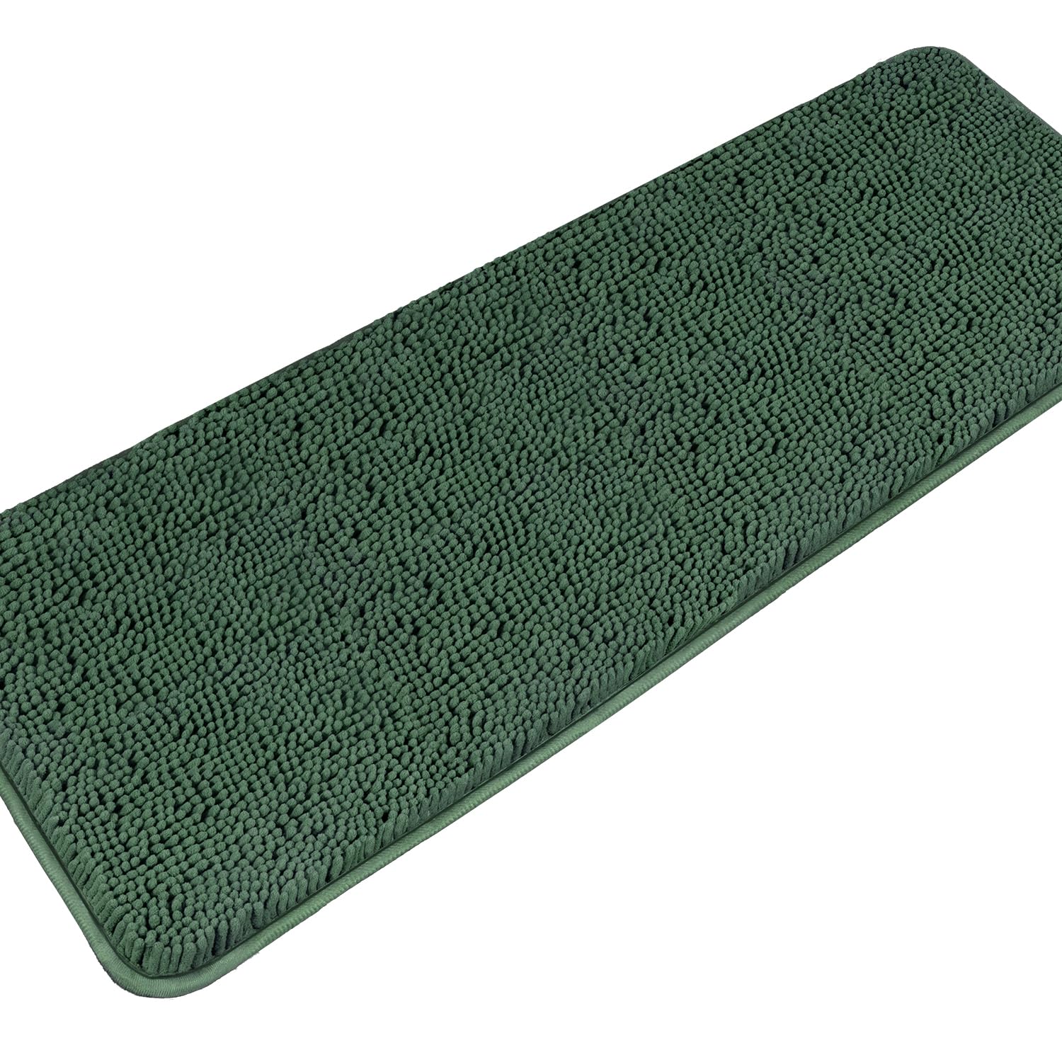 Pureswan Hunter Green 47 X 17 Bathroom Rugs - Absorbent And Washable Bath Mat, Non-Slip, Thick Soft Chenille Bath Rugs For Bathr