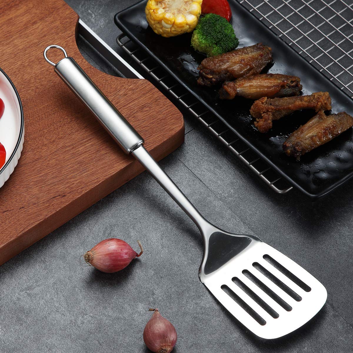 Stainless Steel Spatulas, Berglander Slotted Turner, Metal Spatulas Turner For Cooking, Kitchen Spatulas For Nonstick Cookware,