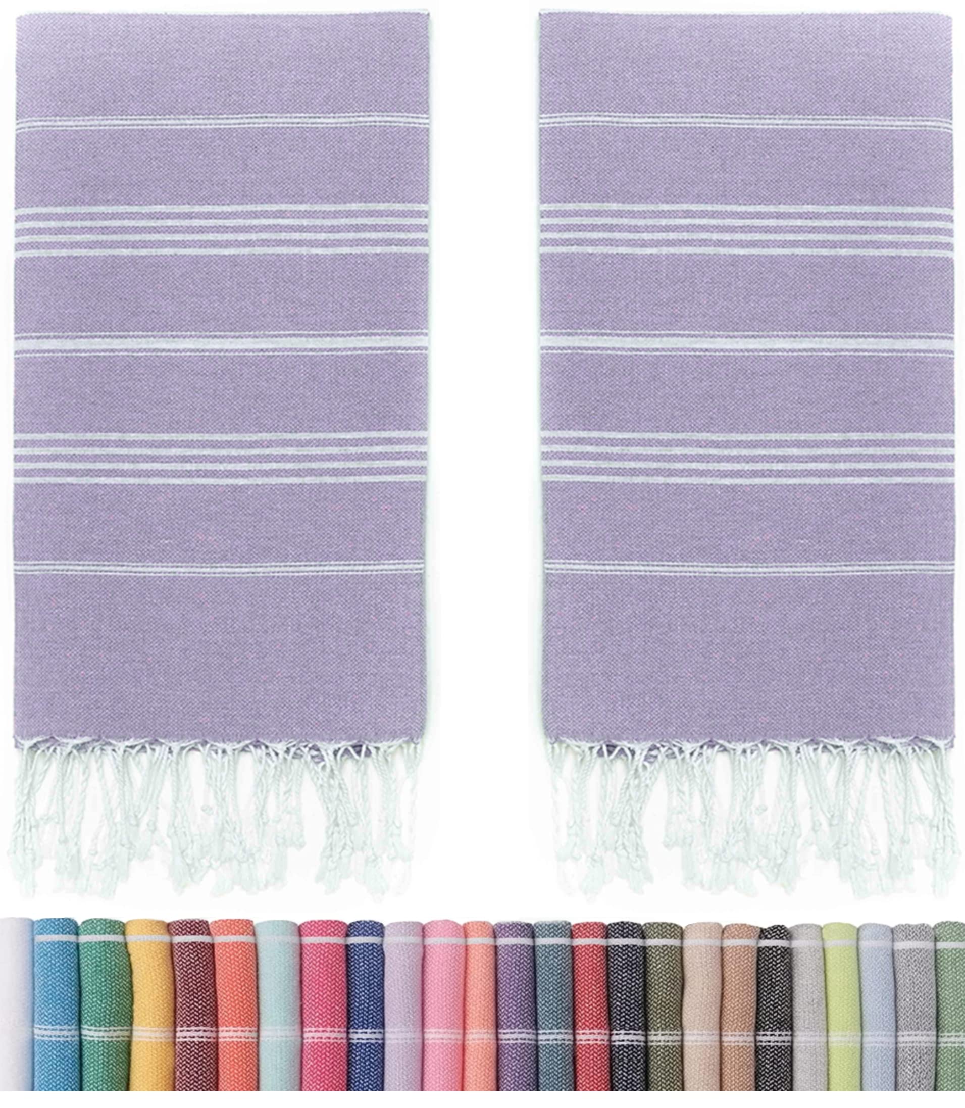 Havluland Sale Pack Of 2 Turkish Beach Towels 100% Cotton Super Absorbent Quick-Dry Sand Free Beach Towel Oversized 71X39 Lightw