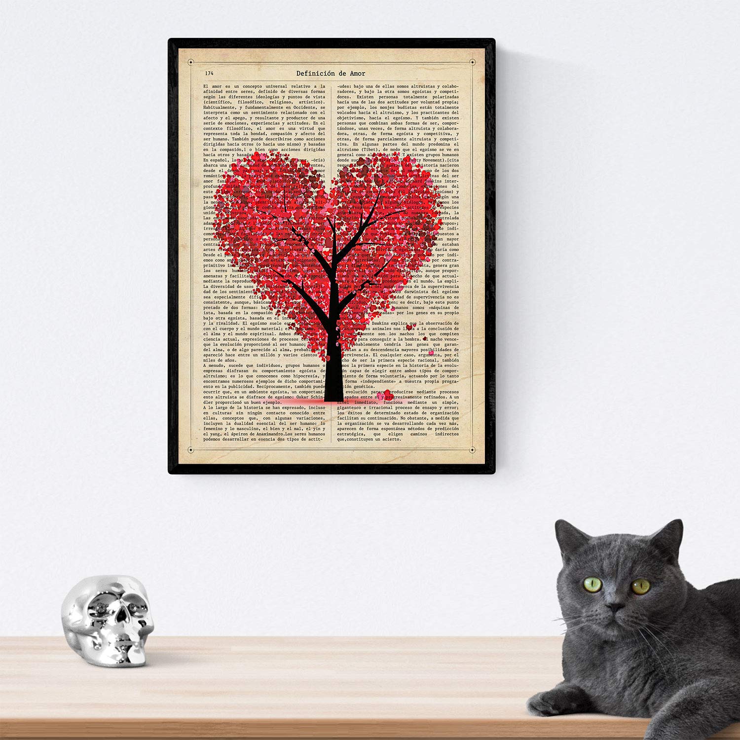 Nacnic Prints Eiffel Tower & Tree Of Love - Set Of 1-250G Paper - Beautiful Poster Painting For Home Office Living Room