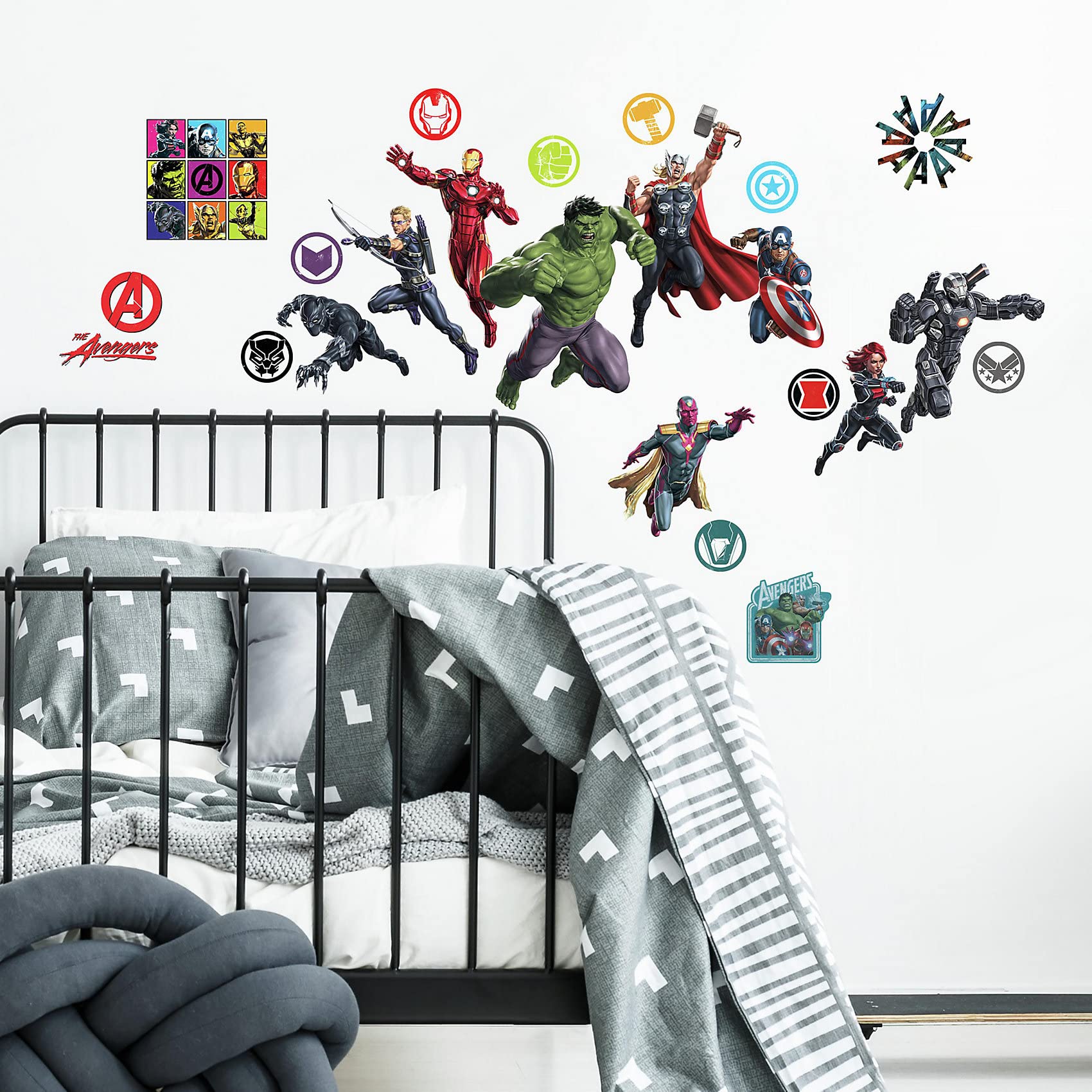 Roommates Rmk4289Scs Peel And Stick, 26 Wall Decals, Red, Green, Blue, Black, Purple, Yellow