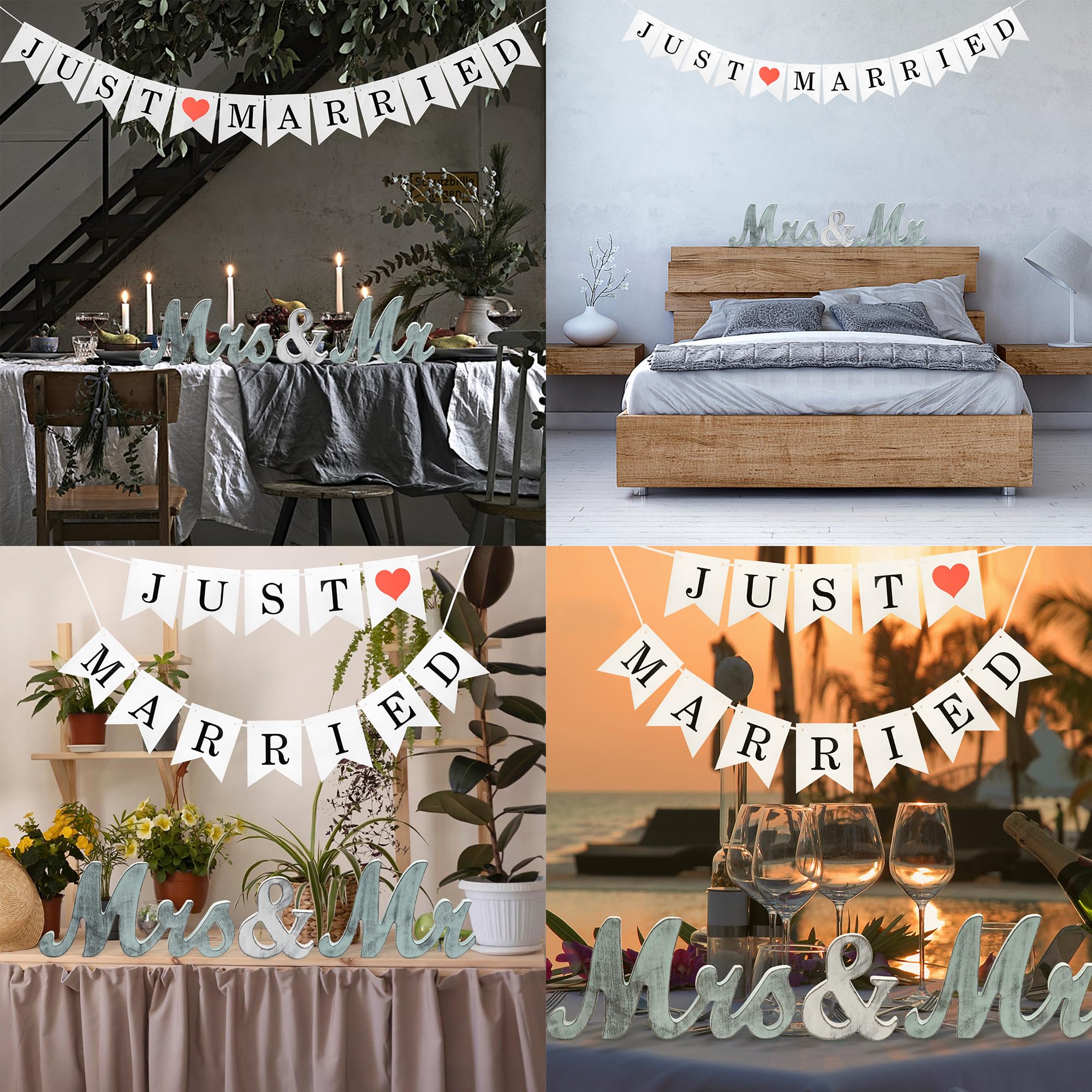 Mr And Mrs Signs Wedding Table Decorations, Wooden Freestanding Letters For Photo Props, Rustic Wedding Decoration, Anniversary