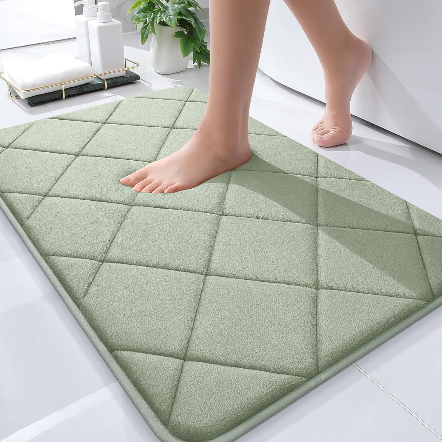 Olanly Memory Foam Bath Mat 30X20, Ultra Soft And Absorbent Bathroom Mat, Machine Washable Bathroom Rugs, Comfortable, Thick Bat