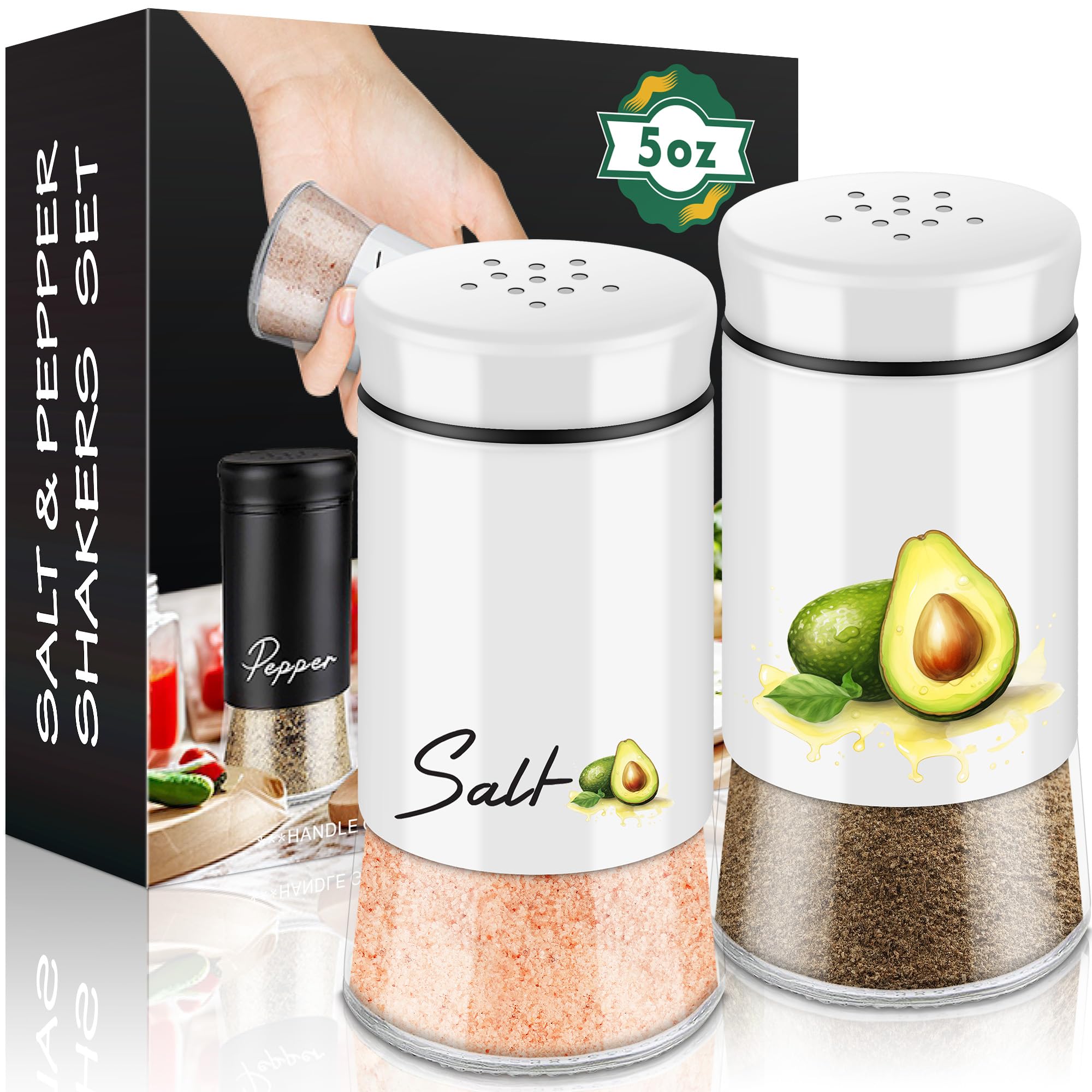 Sunflower Salt and Pepper Shakers Set - 5 oz Farmhouse Cute Kitchen Decor and Accessories Sunflower Gifts for Salt Shakers Glass