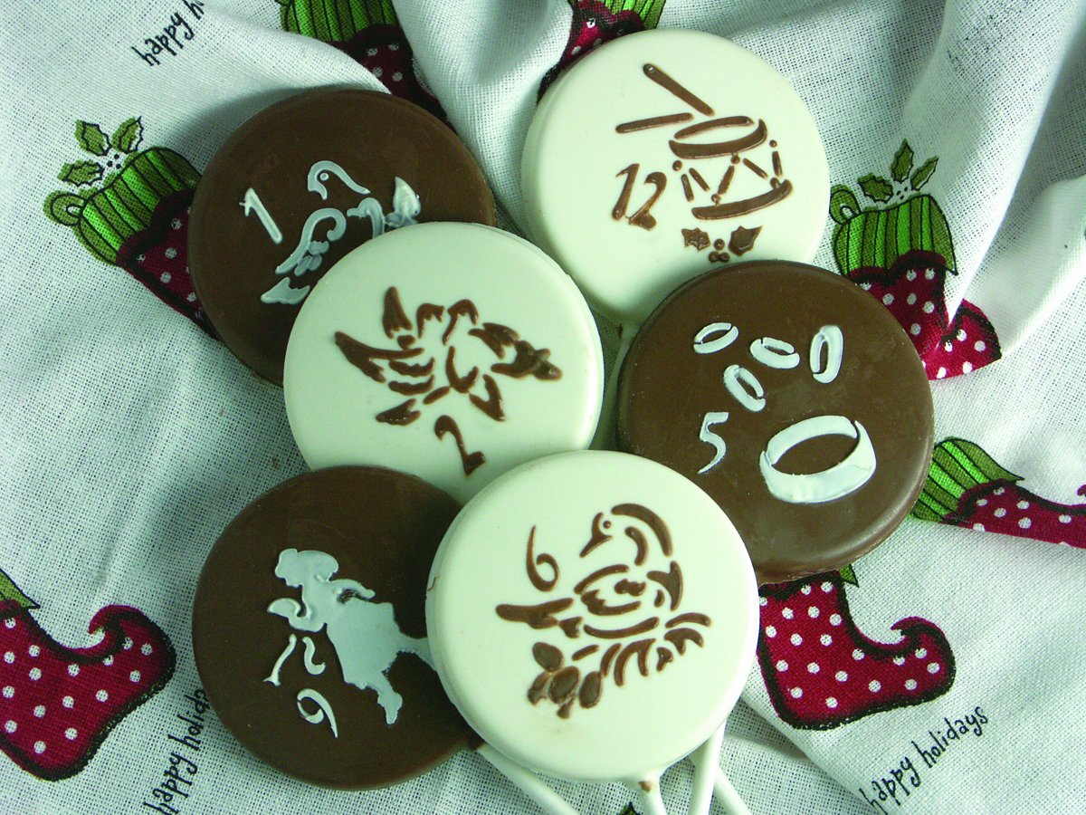 Designer Stencils Twelve Days Of Christmas Cookie And Cupcake Stencils (Small), Beige/Semi-Transparent