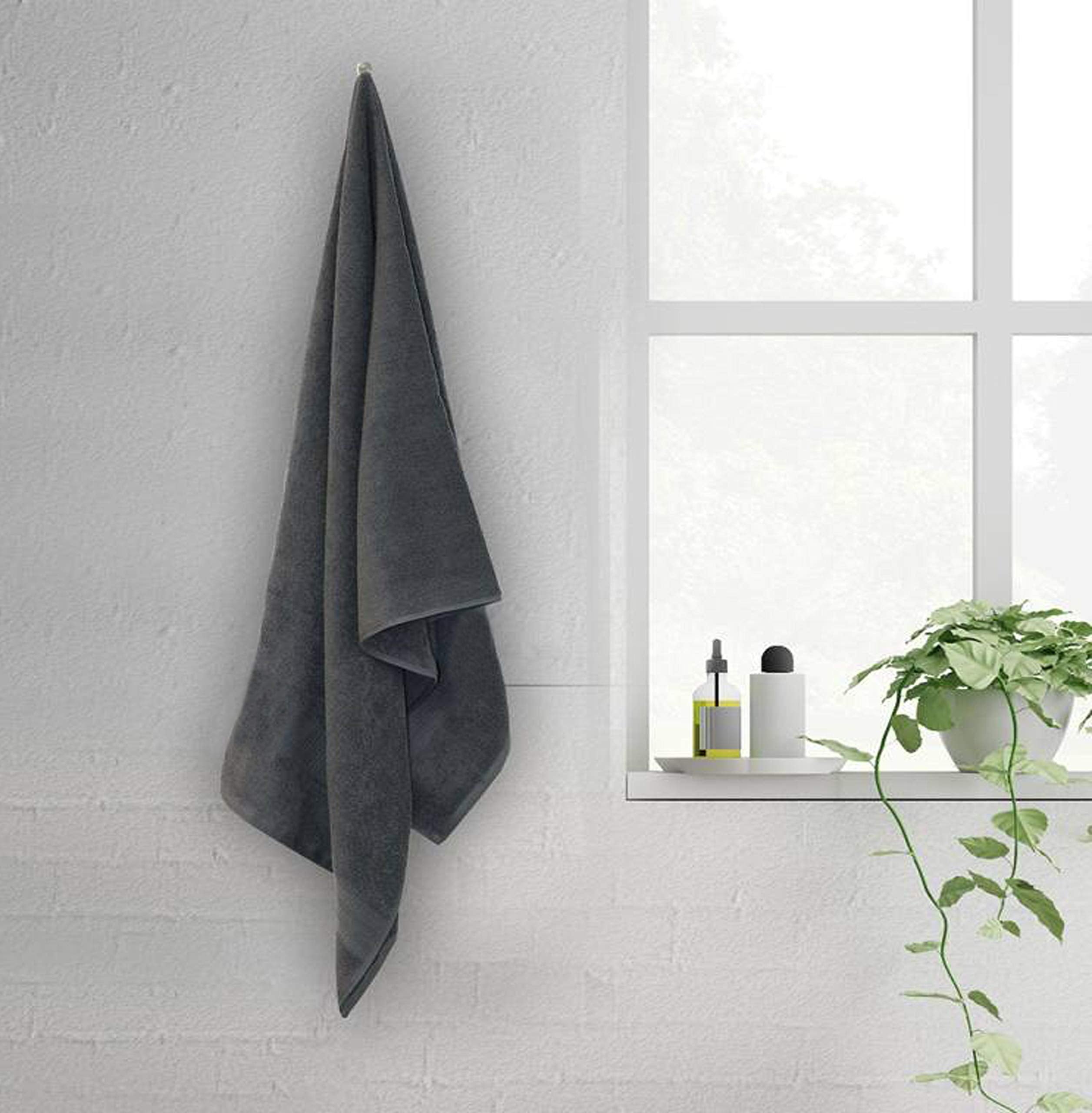 Biolinen Grey Bath Towels - Pack Of 6 | Ultra Soft, Highly Absorbent | 100% Cotton Towels For Bathroom, Gym, Spa, And Hotel Use