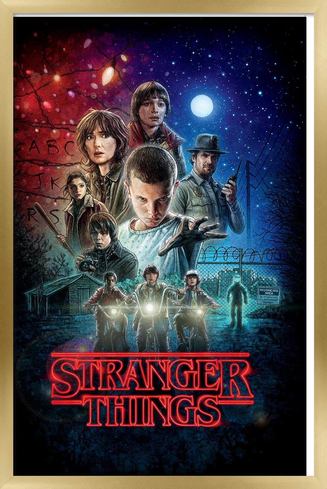 Trends International Netflix Stranger Things - One Sheet Wall Poster, 22.37'' X 34.00'', Gold Framed Version